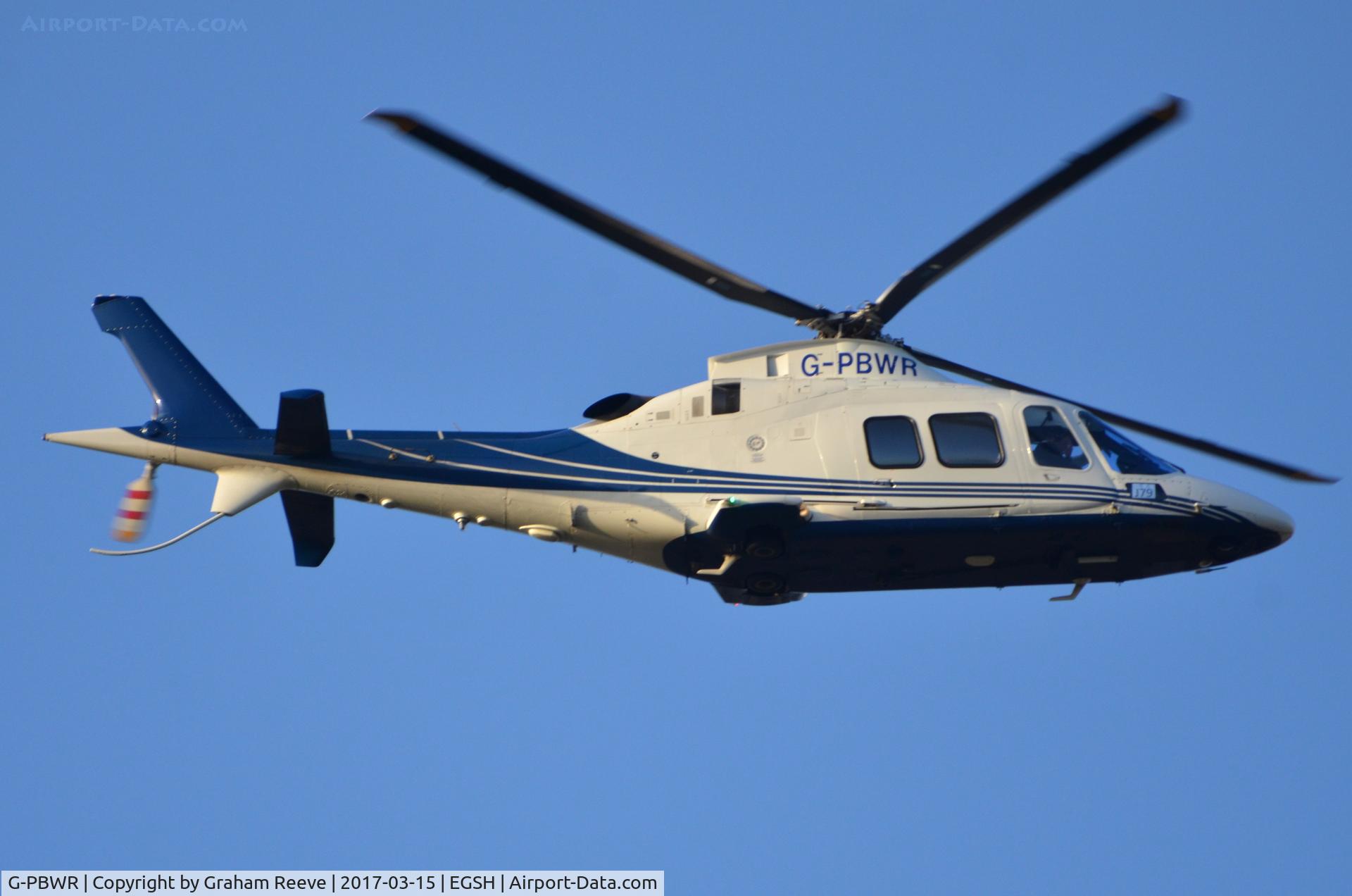 G-PBWR, 2007 Agusta A-109S Grand C/N 22050, Departing from Norwich.