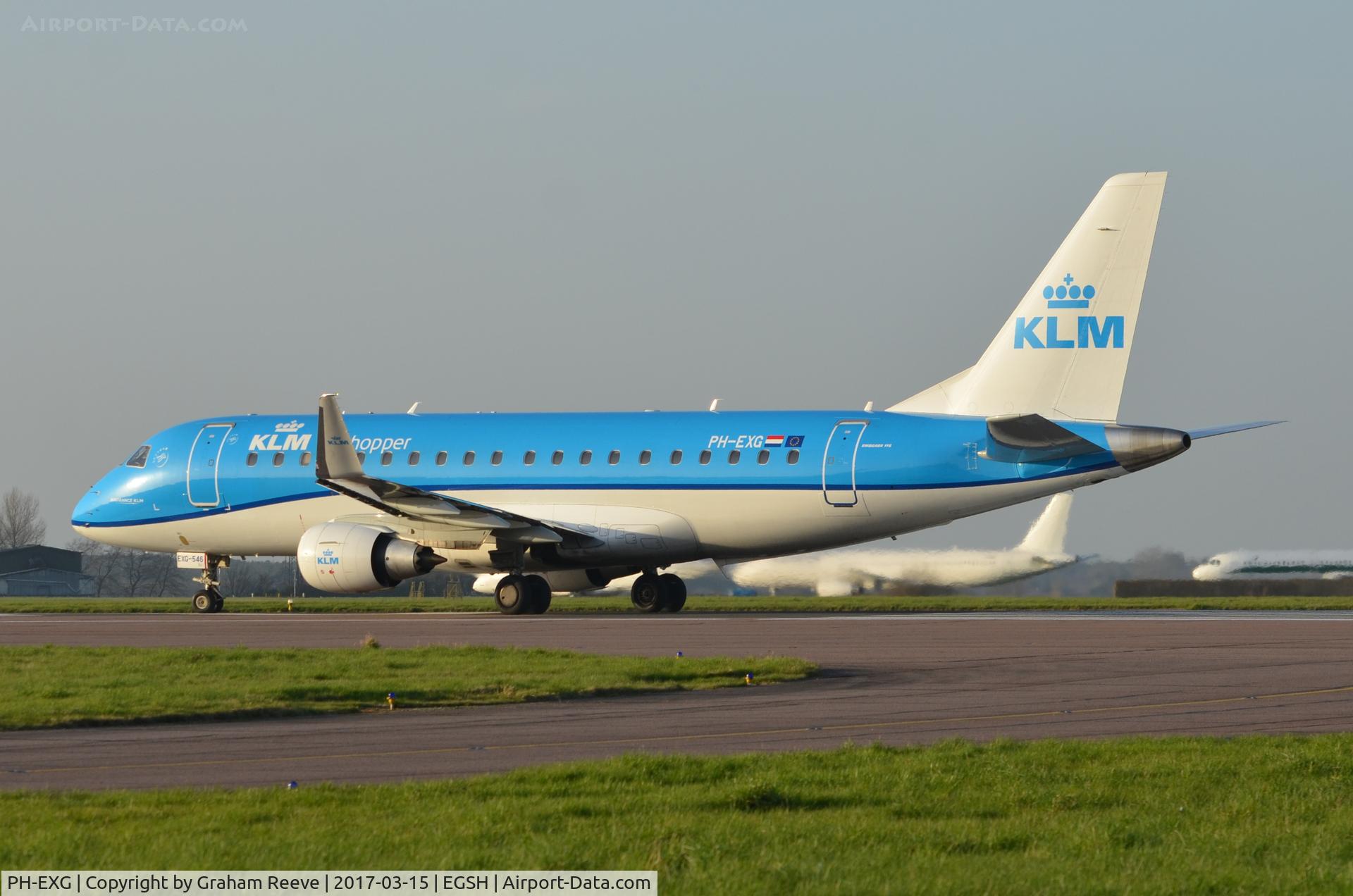 PH-EXG, 2016 Embraer 175STD (ERJ-170-200) C/N 17000546, Just landed at Norwich.