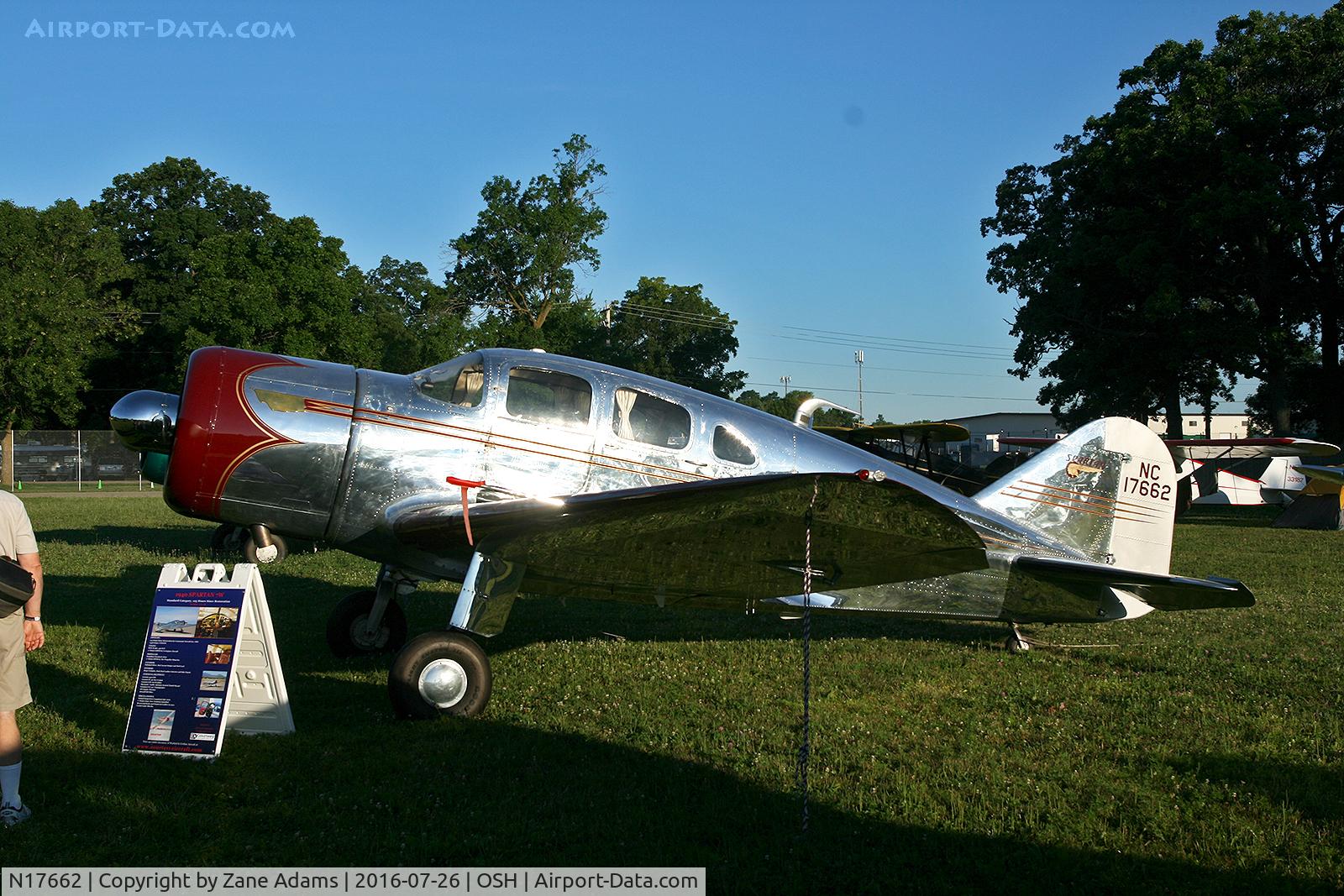 N17662, 1940 Spartan 7W Executive C/N 28, At the 2016 EAA Air Venture - Oshkosh Wisconsin