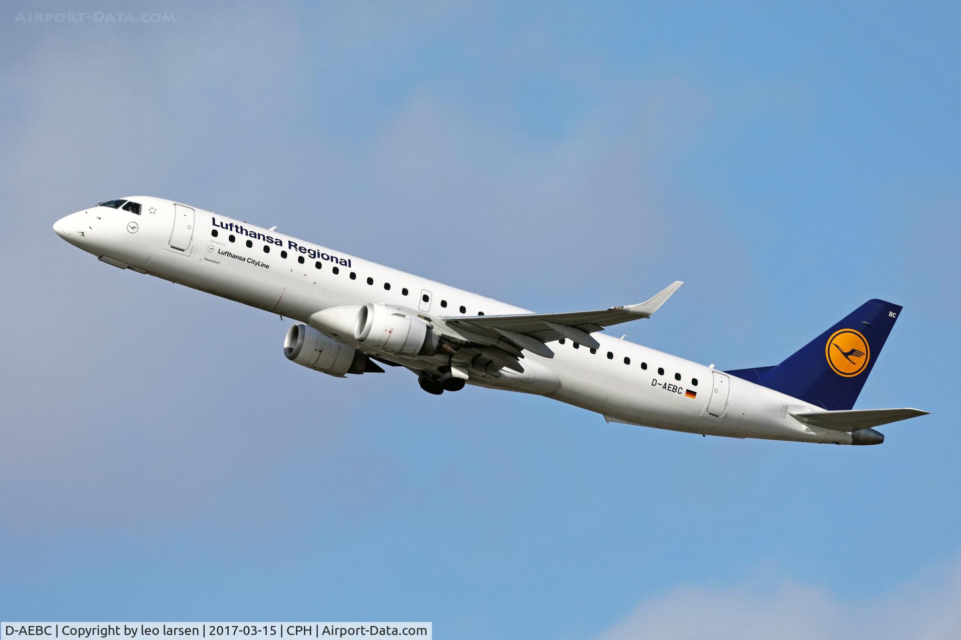 D-AEBC, 2009 Embraer 195LR (ERJ-190-200LR) C/N 19000320, Copenhagen 15.3.2017