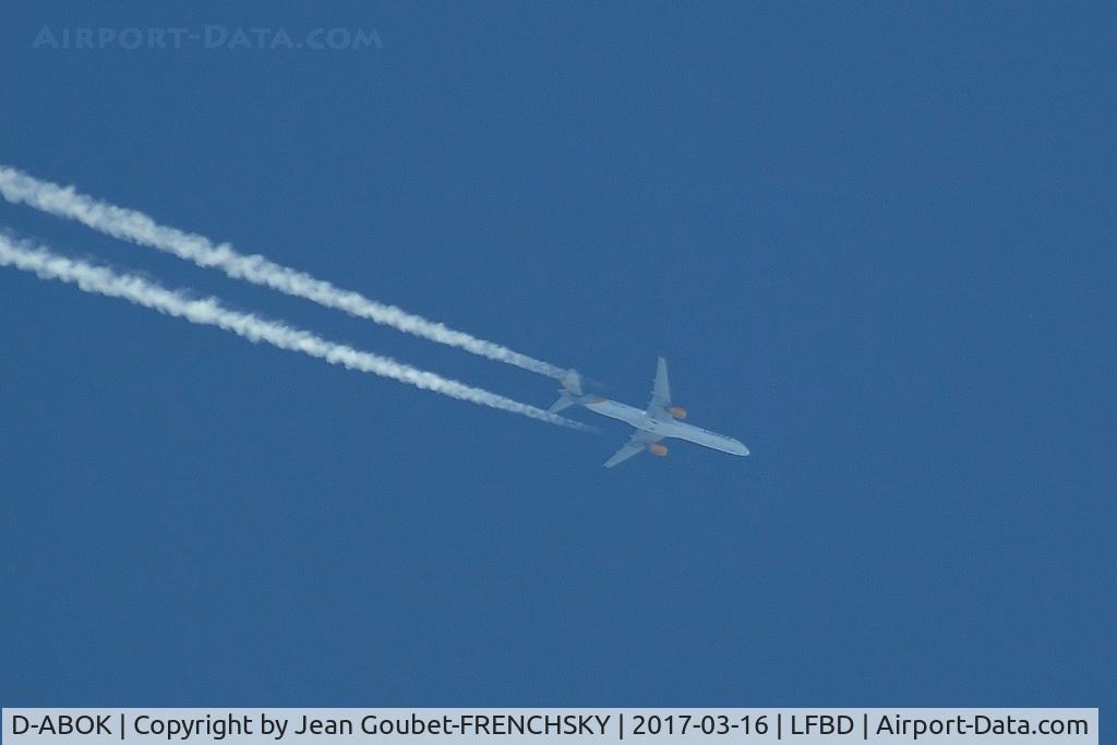 D-ABOK, 2000 Boeing 757-330 C/N 29020, DE1421 Lanzarote to Dusseldorf, level 360