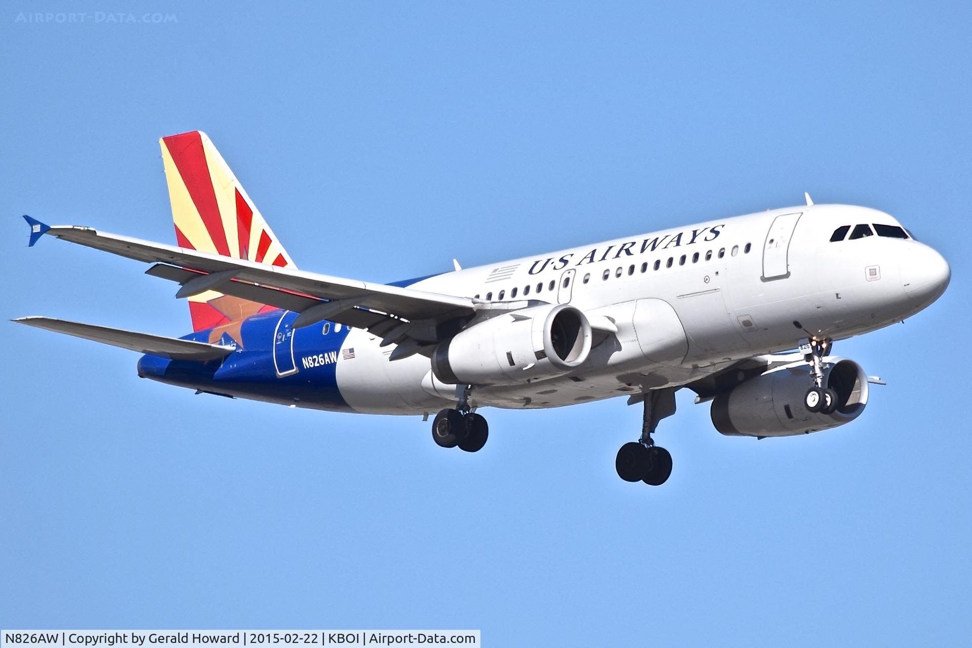 N826AW, 2001 Airbus A319-132 C/N 1534, Approach to RWY 10L.
