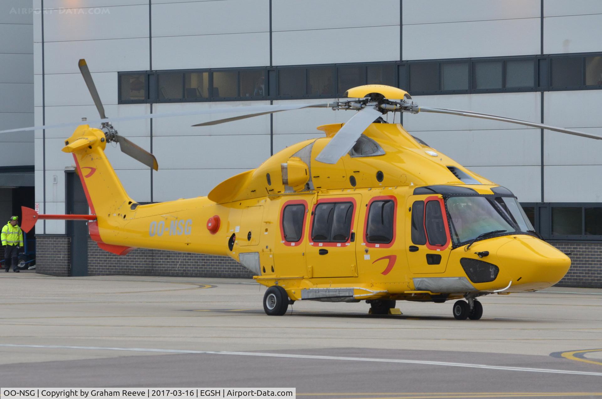 OO-NSG, 2015 Airbus Helicopters EC-175B C/N 5008, Parked at Norwich.
