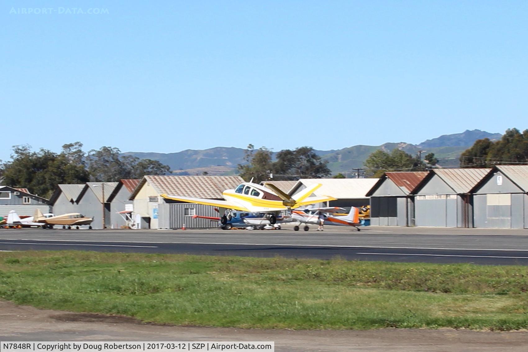 N7848R, 1968 Beech V35A Bonanza C/N D-8904, 1968 Beech V35A BONANZA, Continental IO-550 300 Hp upgrade, takeoff climb Rwy 22