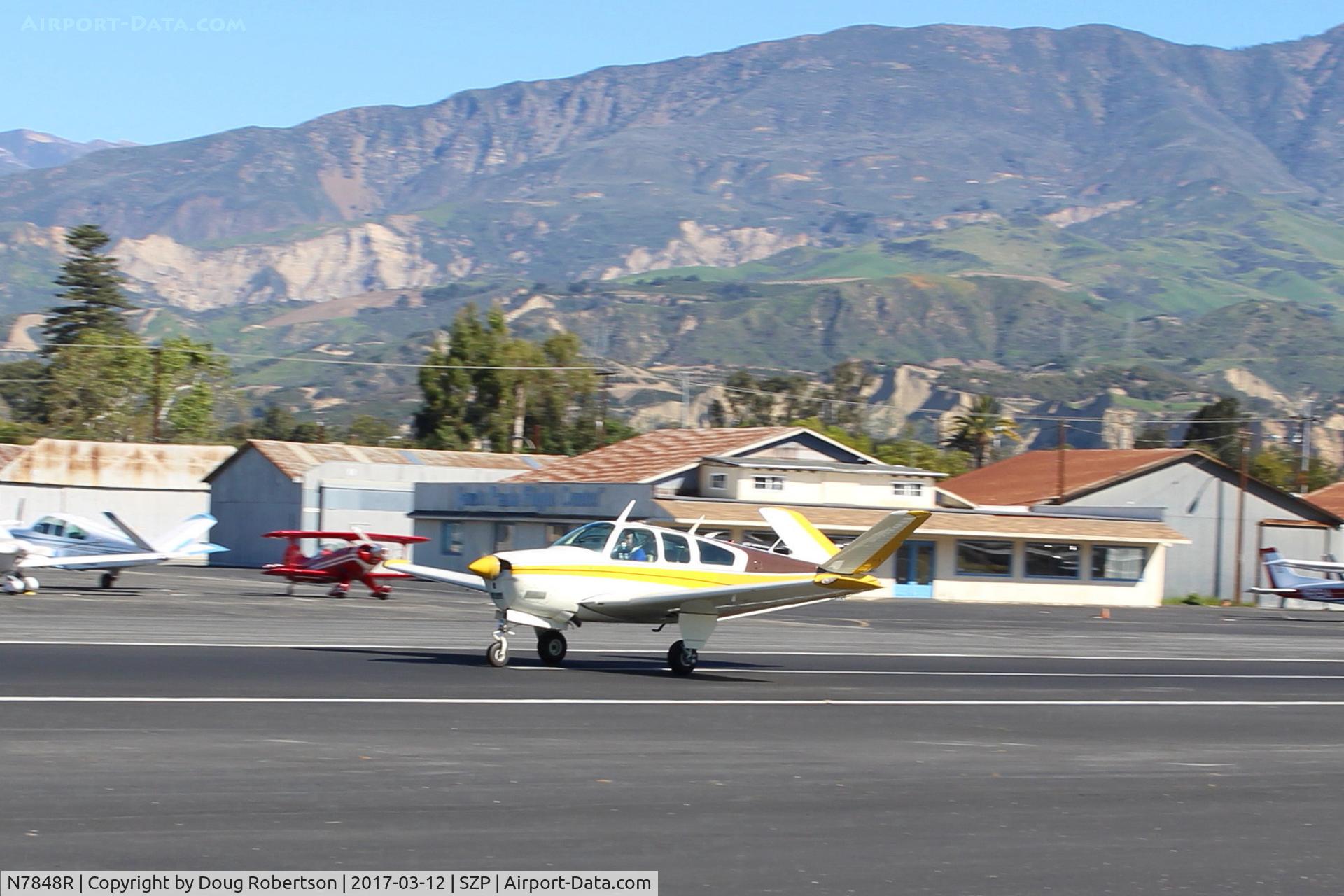 N7848R, 1968 Beech V35A Bonanza C/N D-8904, 1968 Beech V35A BONANZA, Continental IO-550 300 Hp upgrade, takeoff roll Rwy 22