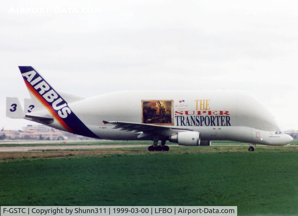 F-GSTC, 1997 Airbus A300B4-608ST Super Transporter C/N 765, Taxiing to the Airbus factory with additional special 'Delacroix' c/s to celebrate this celeb French Painted :)