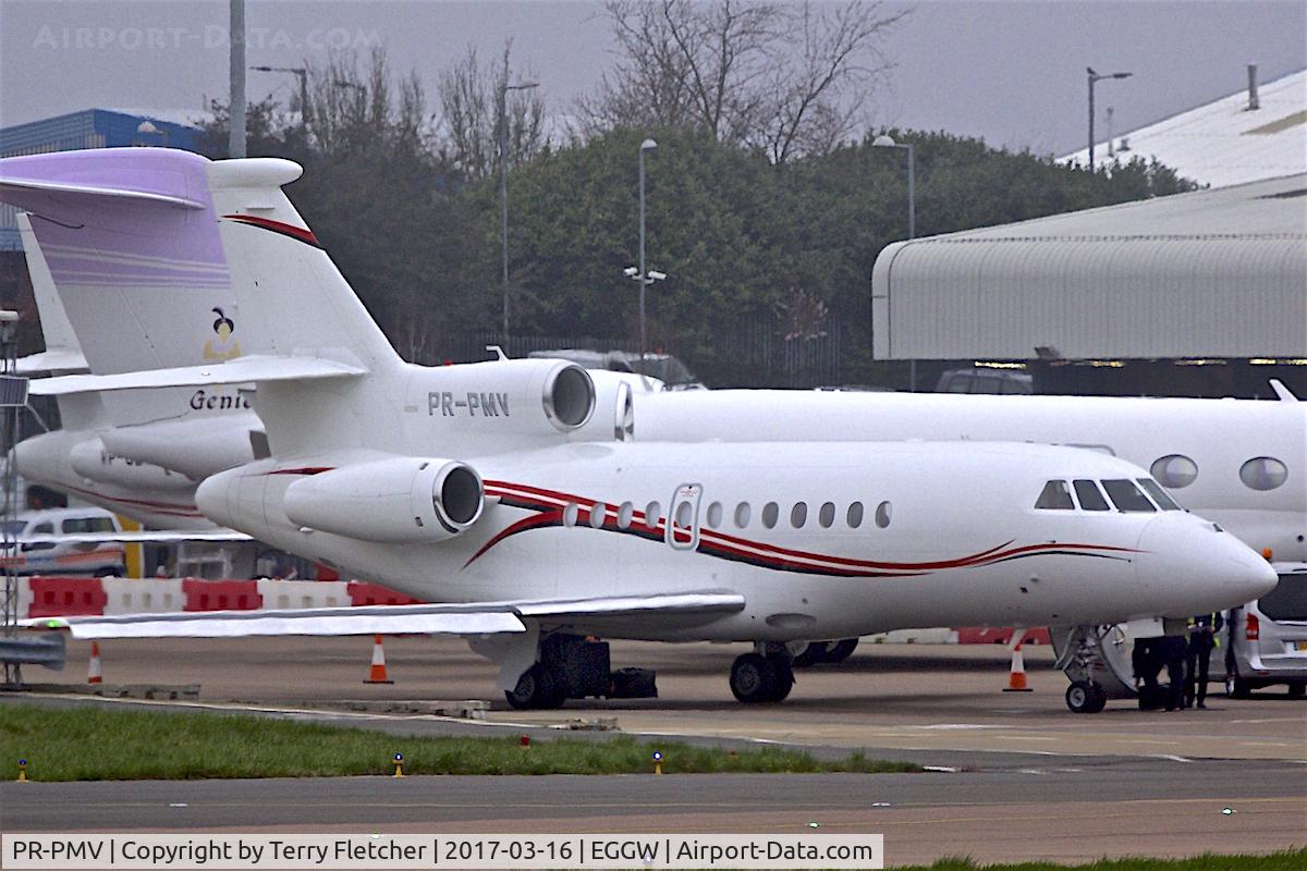 PR-PMV, 2008 Dassault Falcon 900EX C/N 207, At London Luton in the UK
