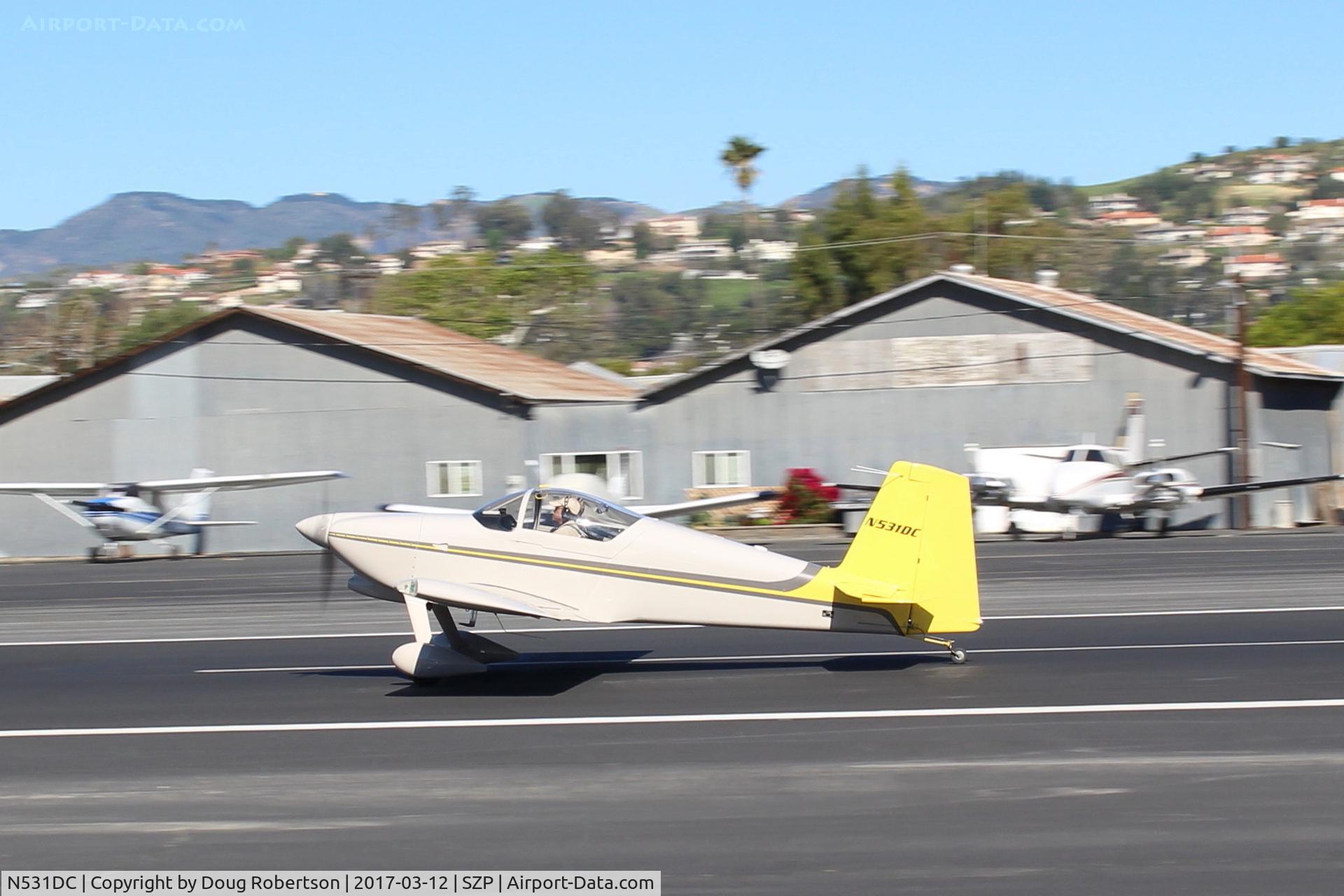 N531DC, 2007 Vans RV-7 C/N 72814, 2007 Simmons VAN's RV-7, Mattituck (Lycoming) TMX-IO-360 180 Hp, landing roll Rwy 22