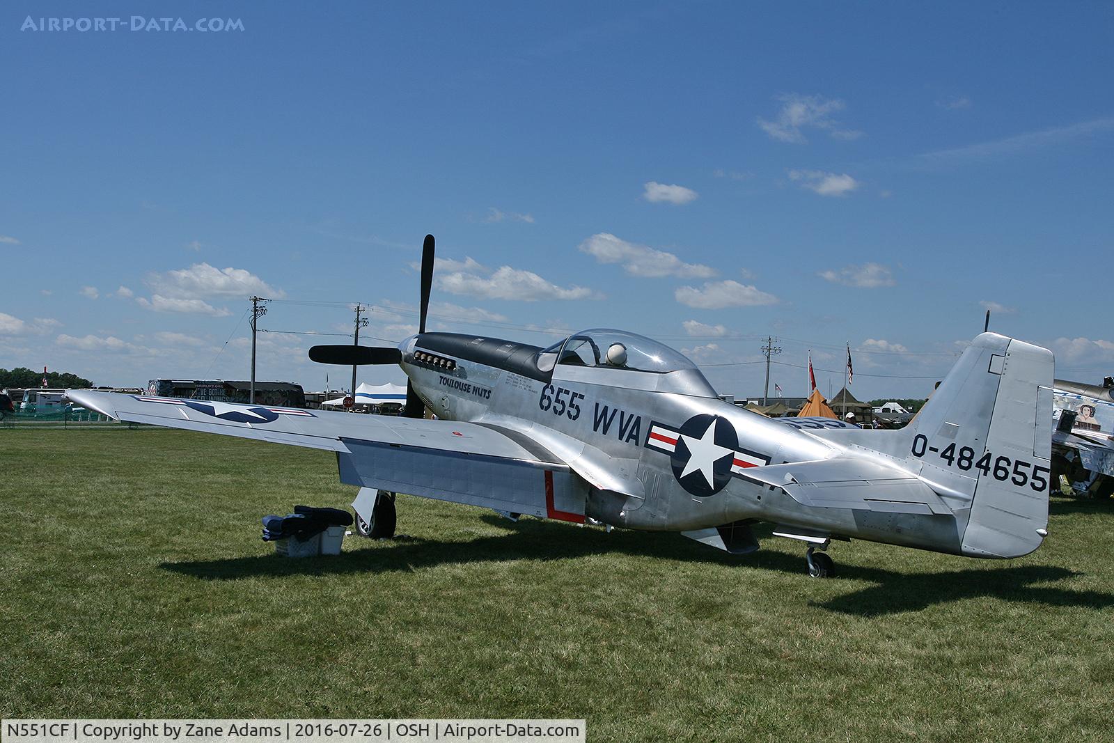 N551CF, 1944 North American TF-51D Mustang C/N 122-44511, At the 2016 EAA AirVenture - Oshkosh, Wisconsin