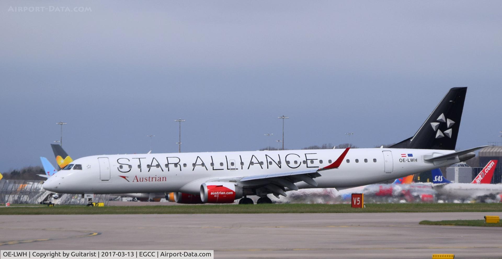 OE-LWH, 2011 Embraer 195LR (ERJ-190-200LR) C/N 19000486, At Manchester