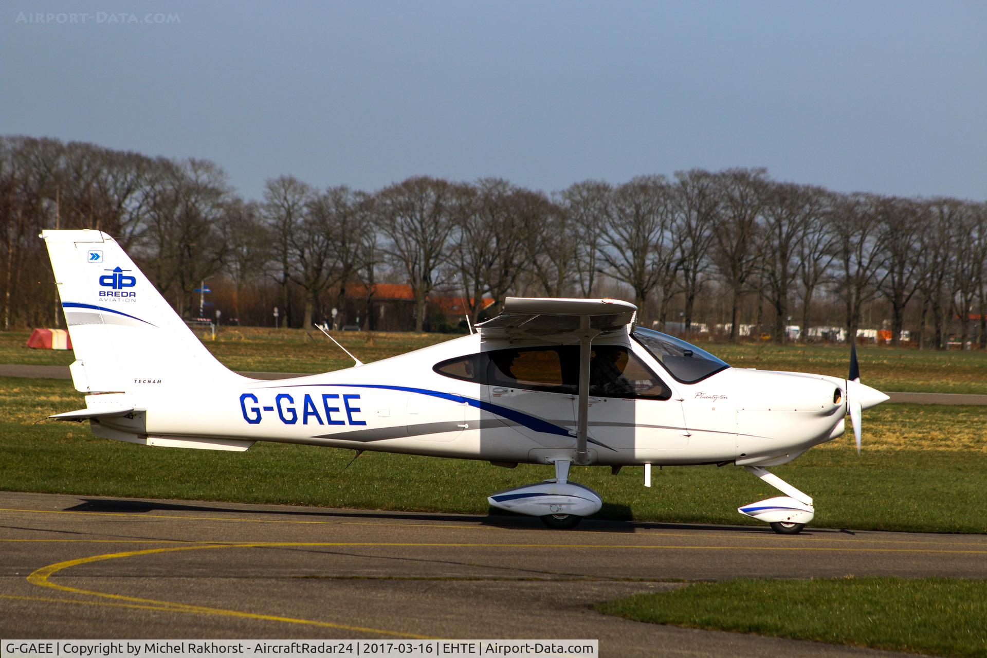 G-GAEE, 2016 Tecnam P-2010 C/N 037, G-GAEE taxing after landing @ EHTE -Teuge Airport