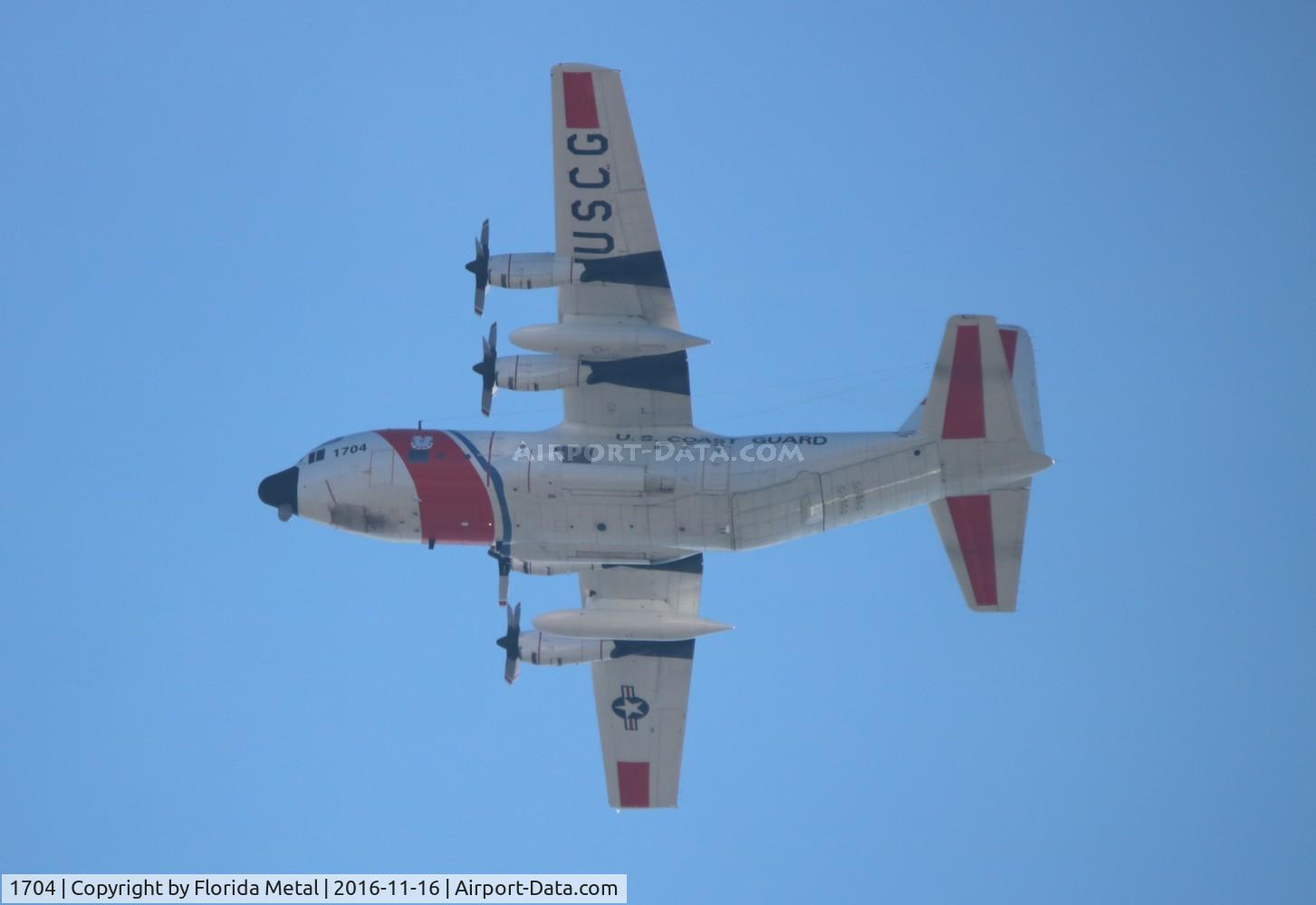 1704, 1983 Lockheed HC-130H Hercules C/N 382-4969, HC-130H flying over Tampa airport