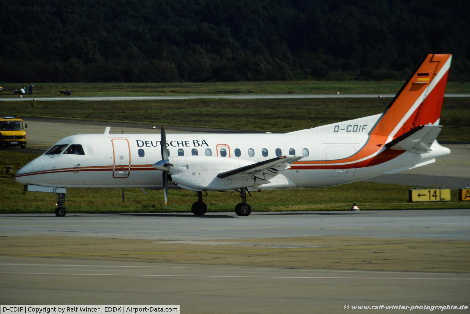 D-CDIF, 1985 Saab 340A-116 C/N 340A-038, Saab 340A-116 - Deutsche BA - D-CDIF - 1992 - CGN