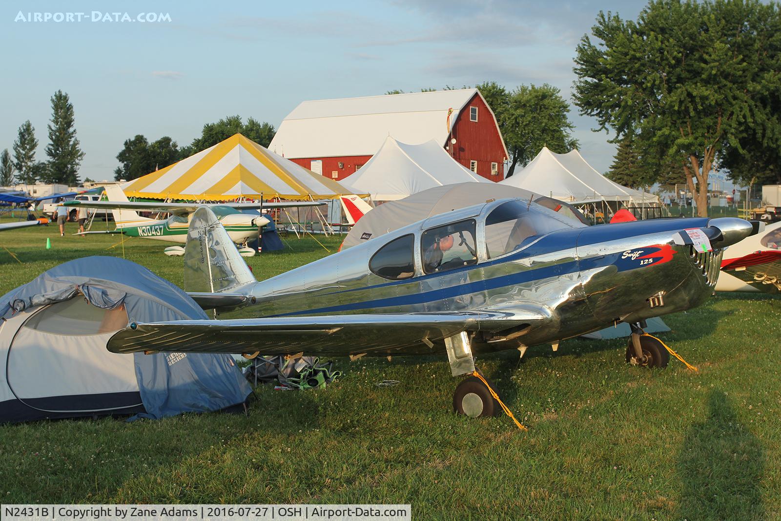 N2431B, 1950 Temco GC-1B Swift C/N 3731, At the 2016 EAA AirVenture - Oshkosh, Wisconsin