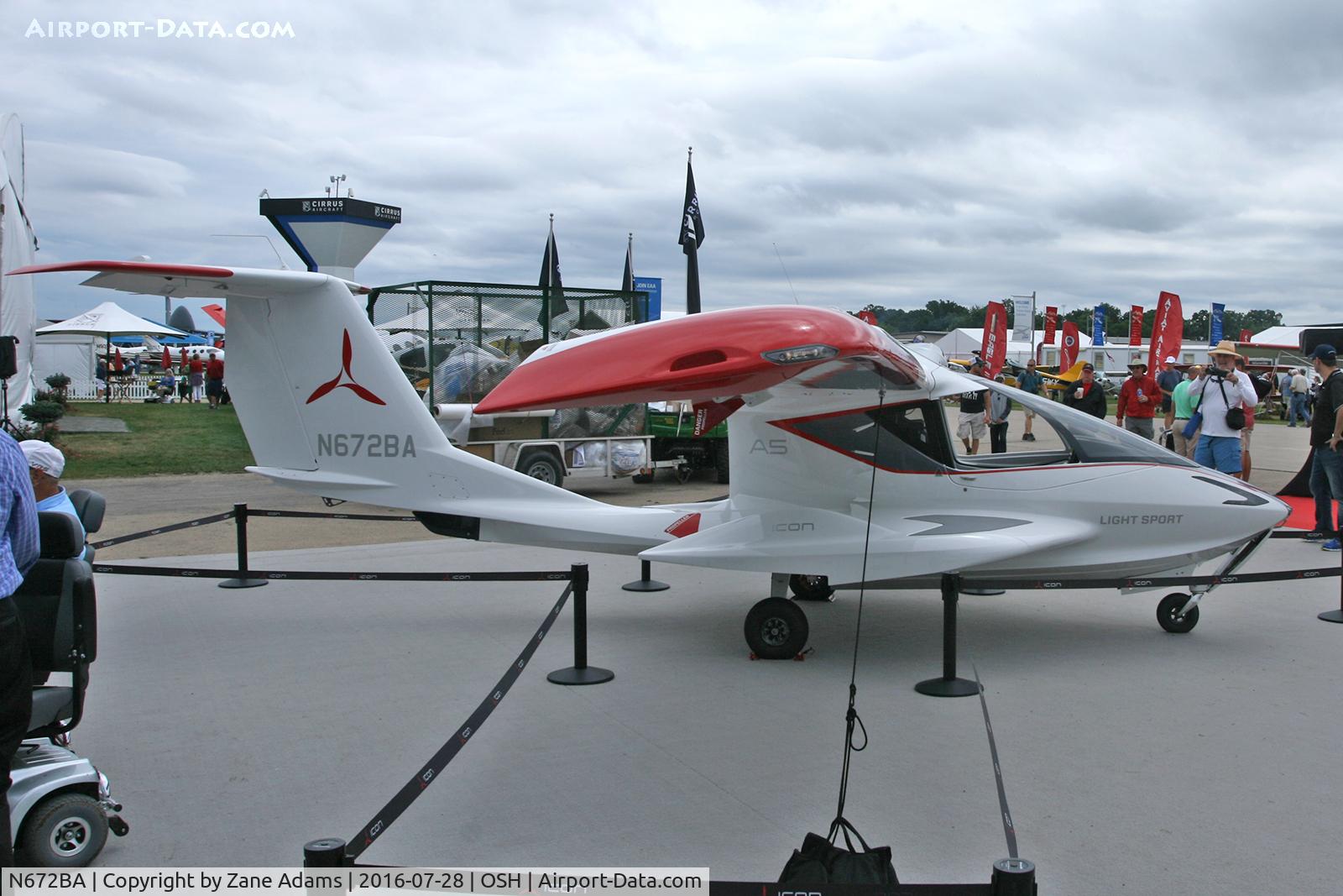 N672BA, 2016 ICON Aircraft A5 C/N 00010, At the 2016 EAA AirVenture - Oshkosh, Wisconsin