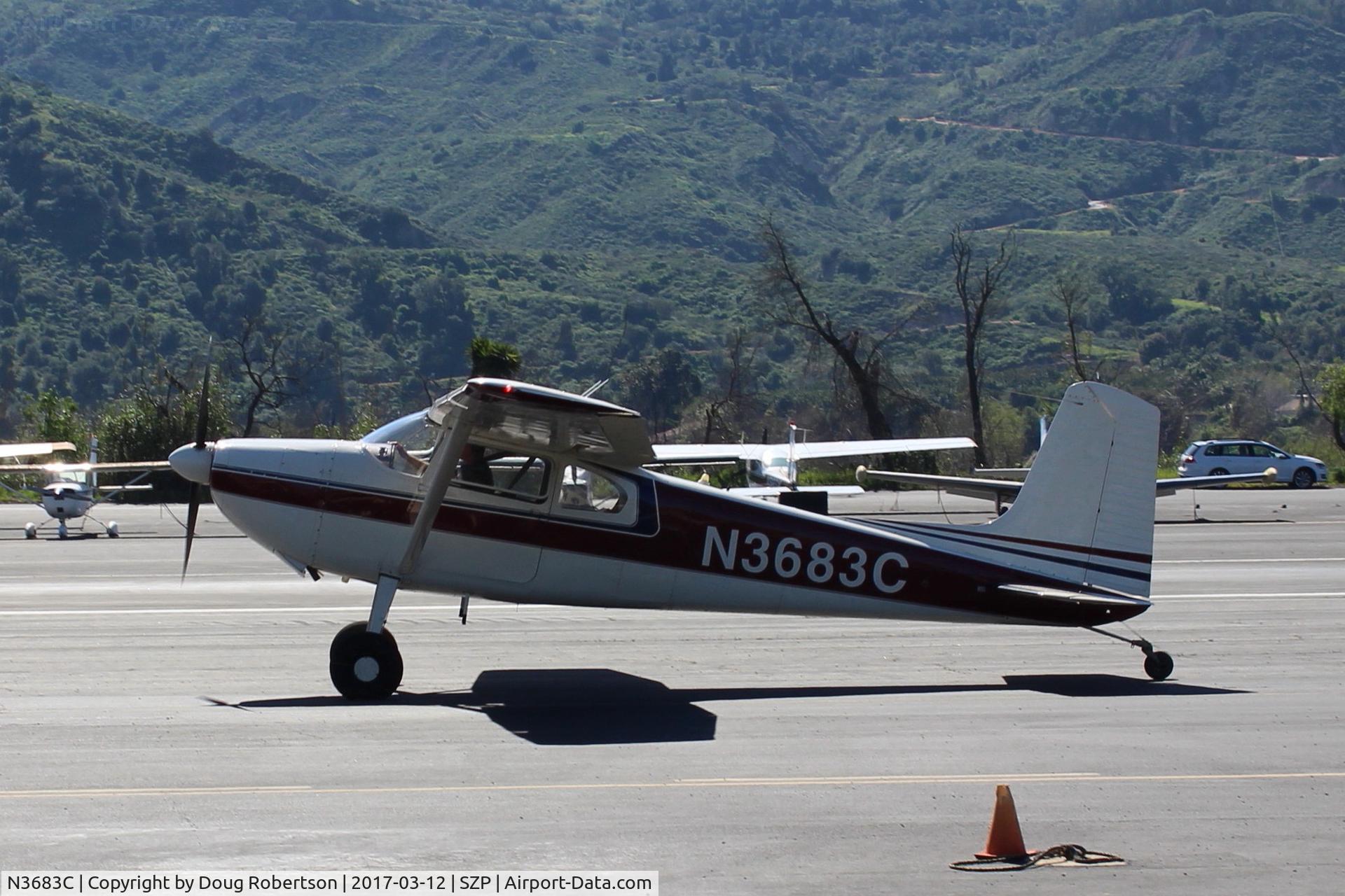N3683C, 1954 Cessna 180 C/N 31182, 1954 Cessna 180, Continental O-470-A 225 Hp, taxi to Rwy 22
