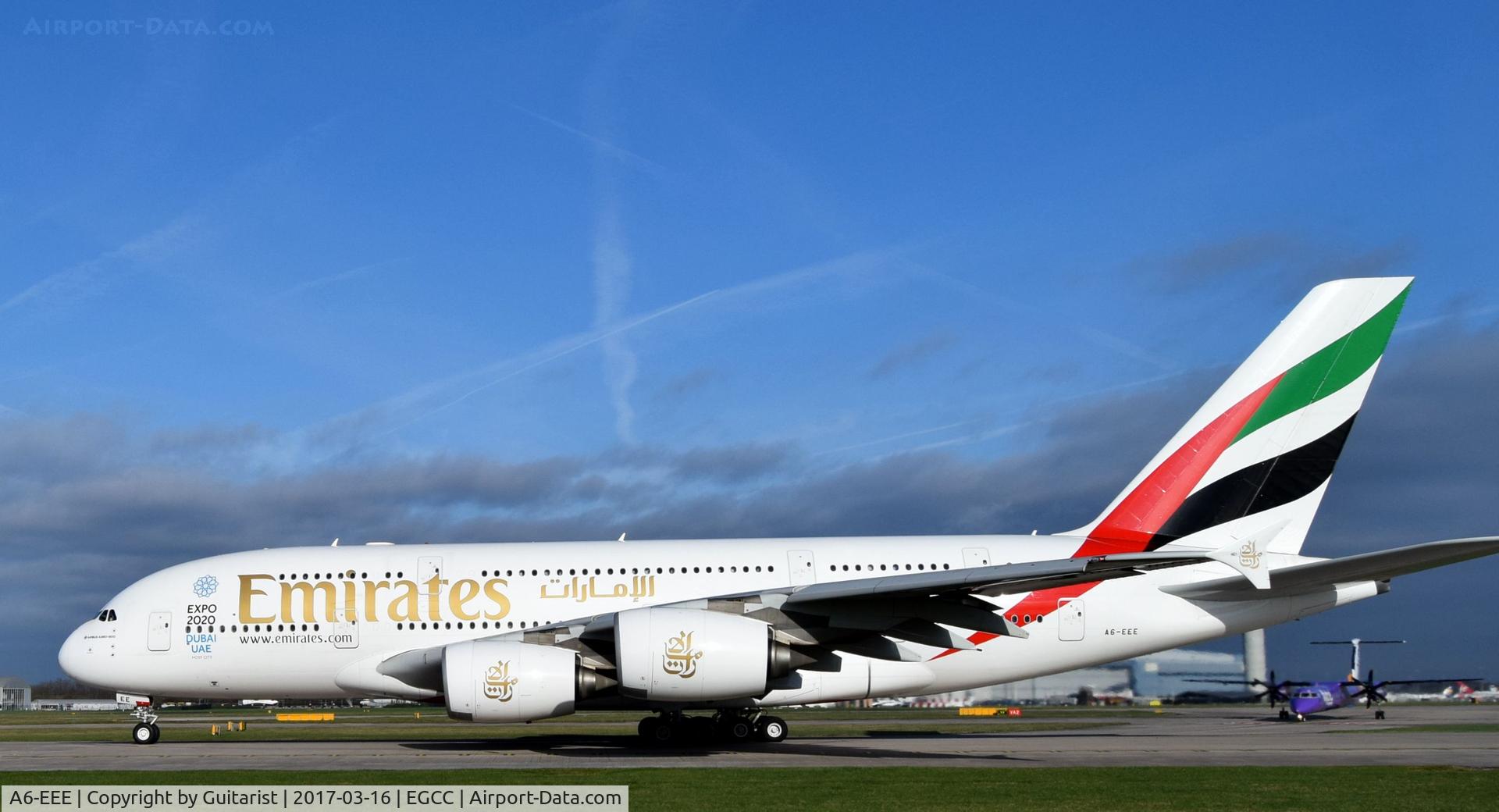 A6-EEE, 2012 Airbus A380-861 C/N 112, At Manchester