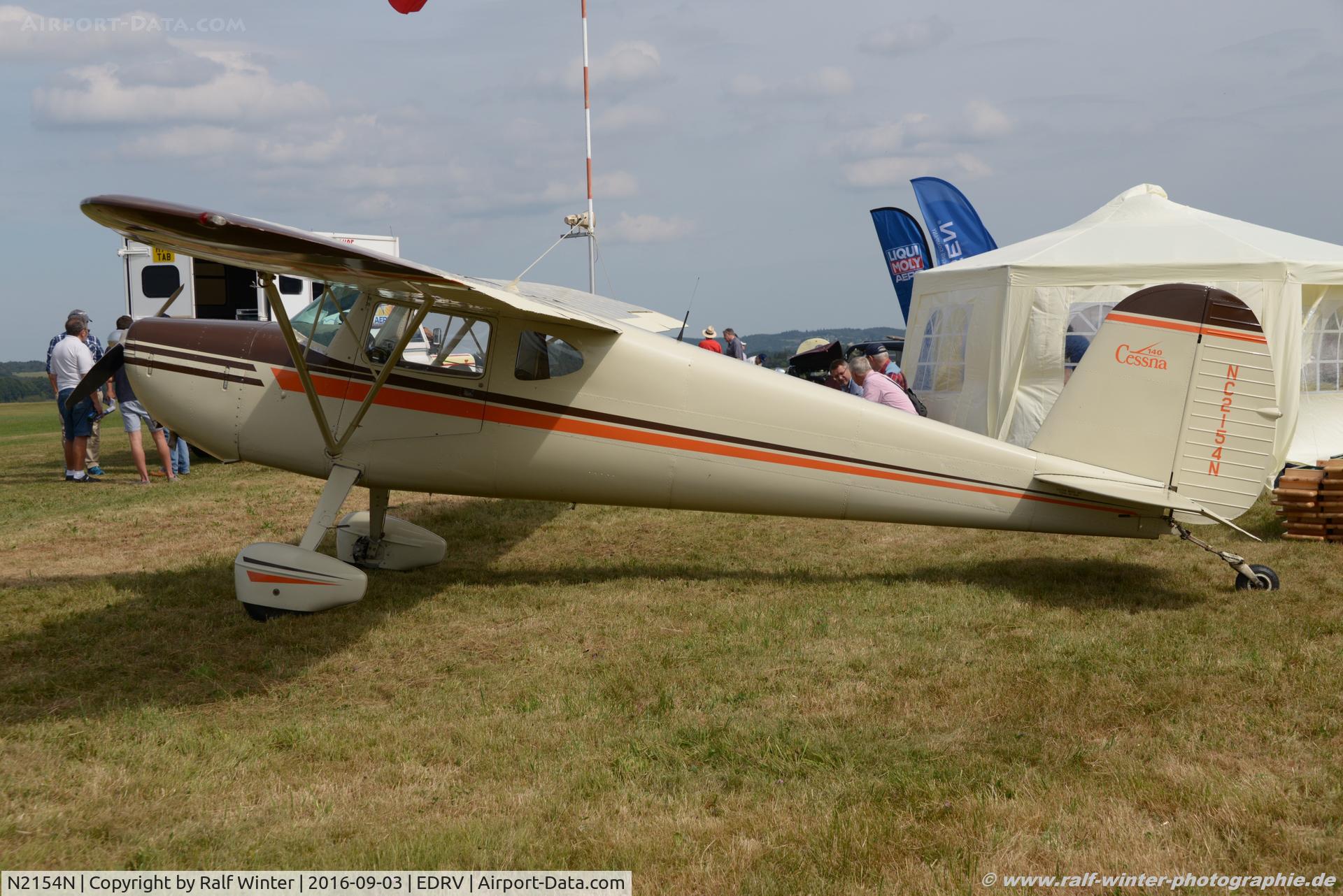 N2154N, 1947 Cessna 140 C/N 12390, Cessna 140 - Private - 12390 - NC2154N - 03.09.2016 - EDRV