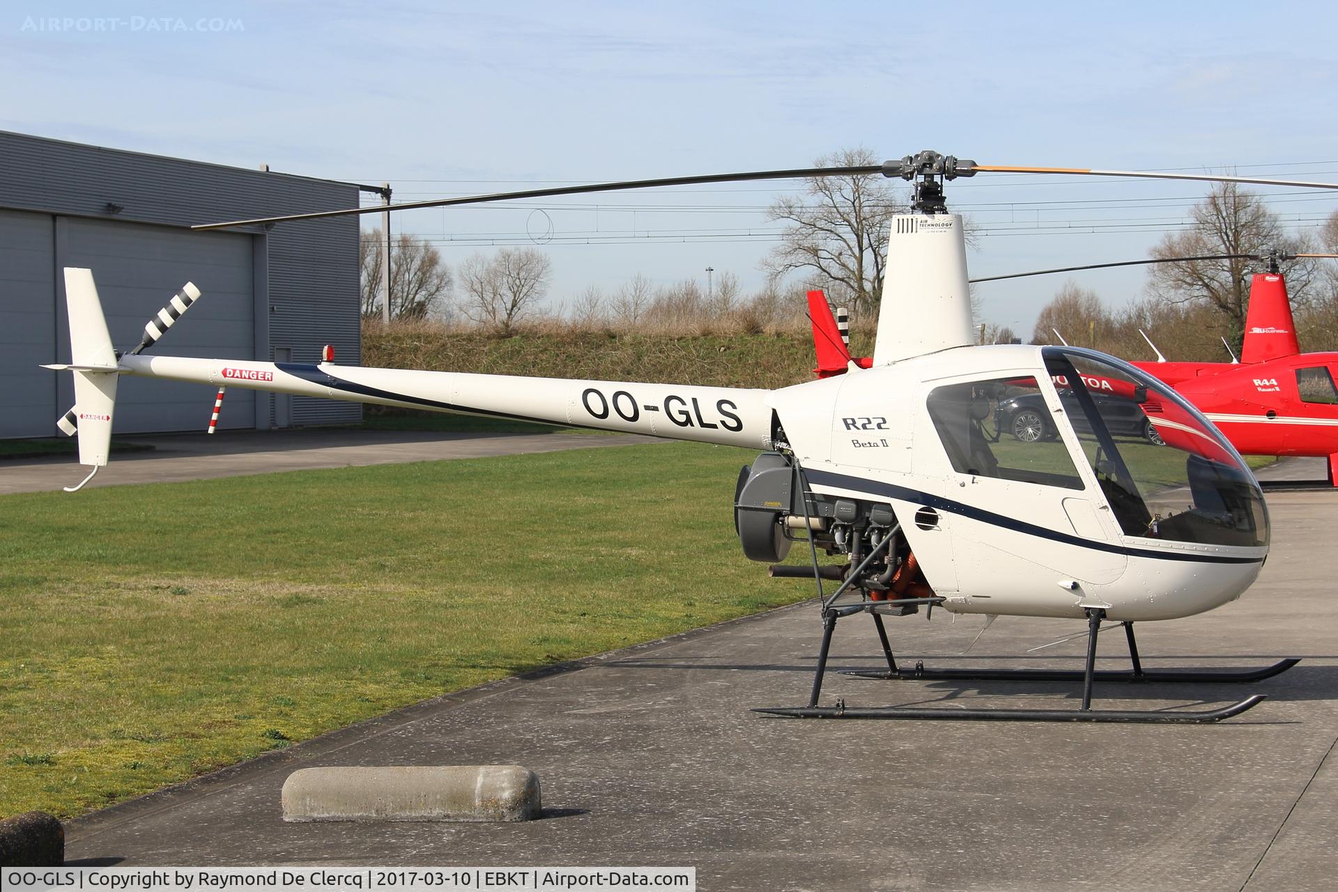 OO-GLS, 2005 Robinson R22 Beta II C/N 3856, Parked at Wevelgem.