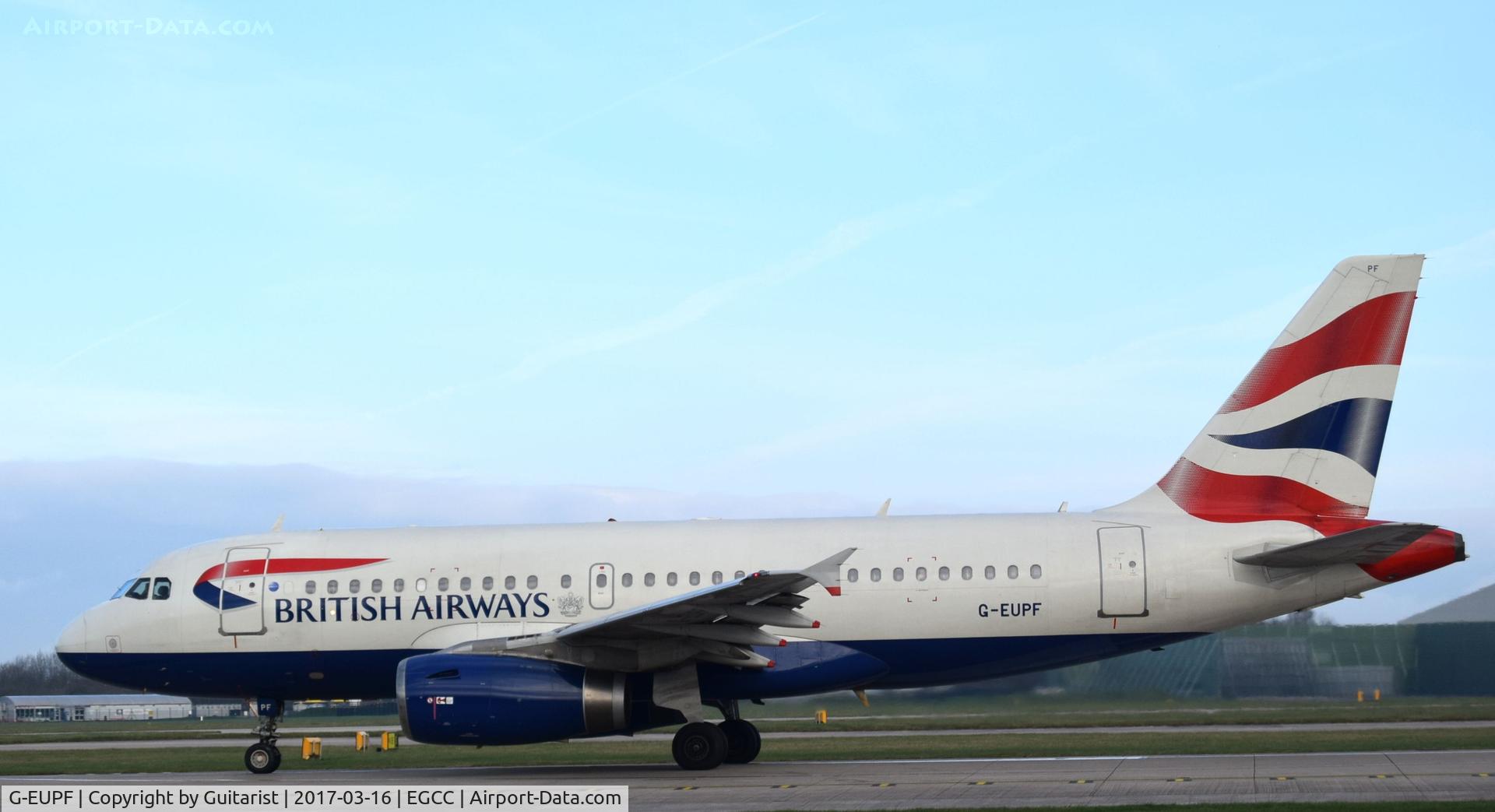 G-EUPF, 2000 Airbus A319-131 C/N 1197, At Manchester