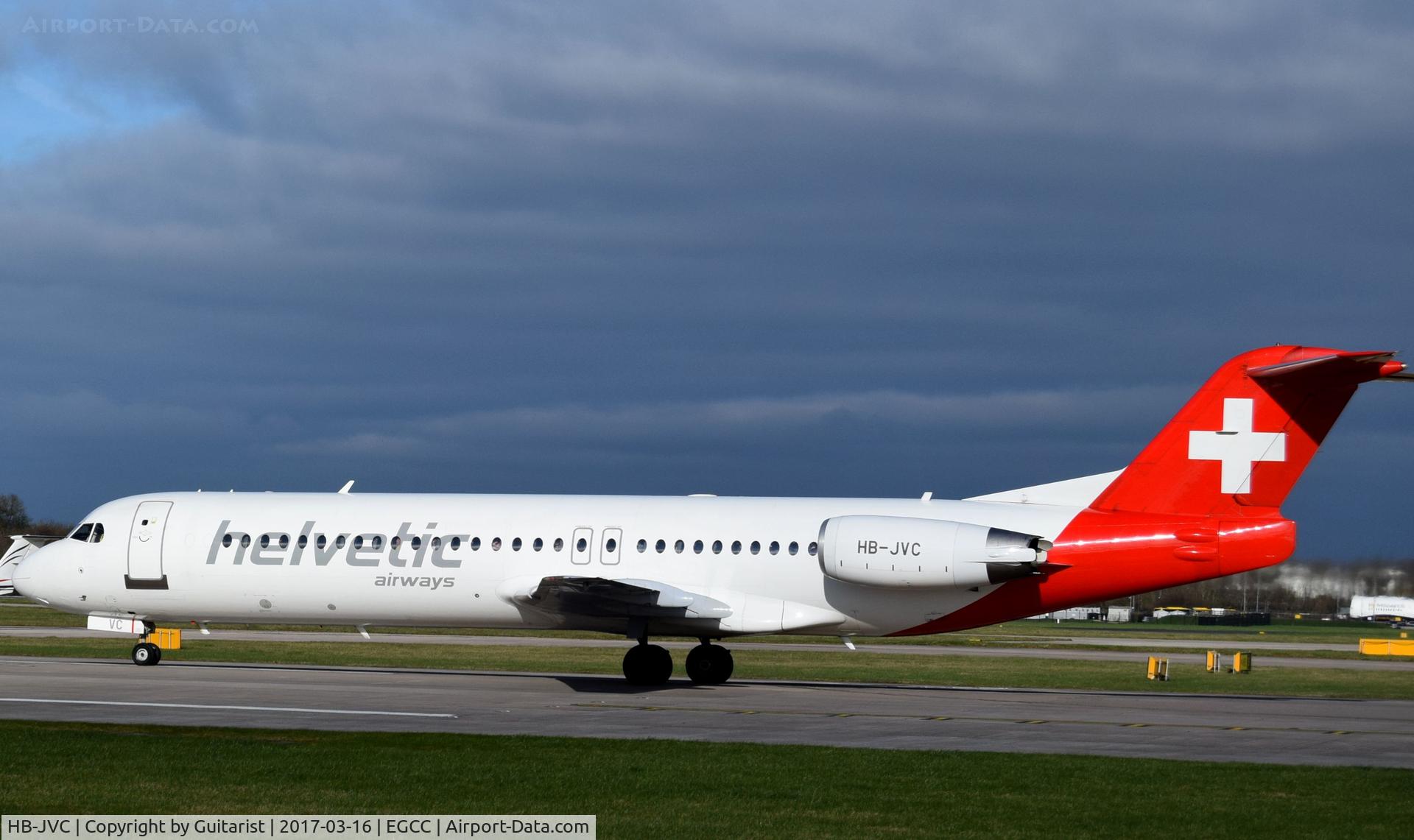 HB-JVC, 1994 Fokker 100 (F-28-0100) C/N 11501, At Manchester