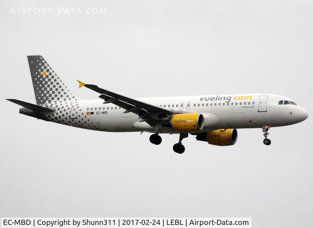 EC-MBD, 2008 Airbus A320-214 C/N 3444, Landing rwy 25R