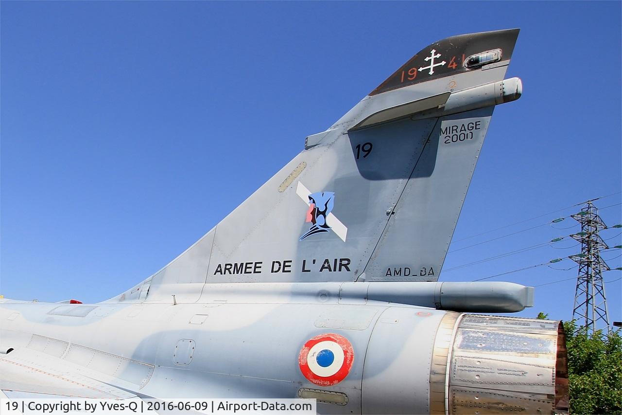 19, Dassault Mirage 2000 C C/N 50, Dassault Mirage 2000 C, Close view of tail, preserved at Les Amis de la 5ème Escadre Museum, Orange
