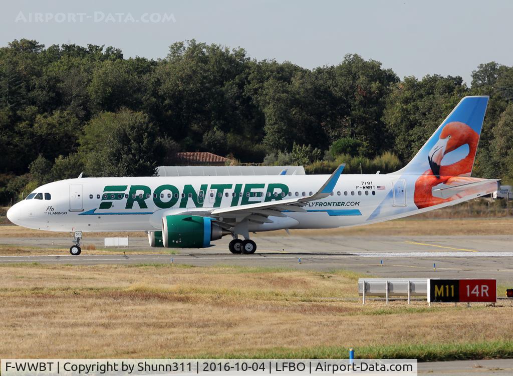 F-WWBT, 2016 Airbus A320-251N C/N 7181, C/n 7181 - To be N302FR 'Flo the Flamingo'