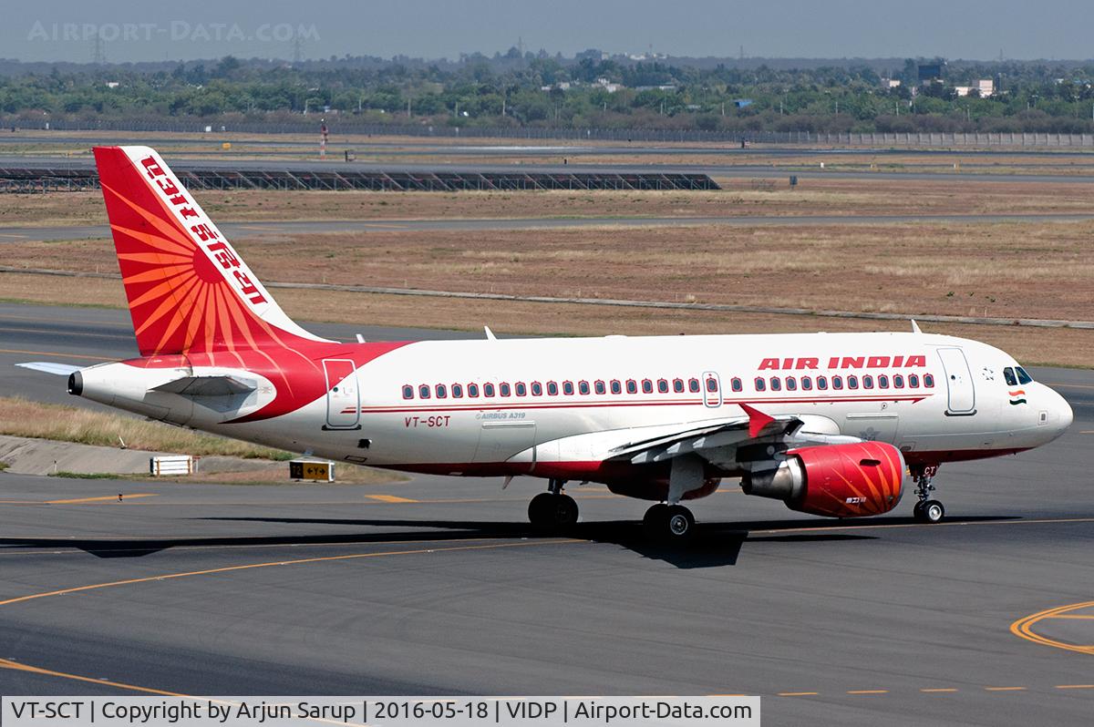 VT-SCT, 2009 Airbus A319-112 C/N 4029, Taxiing out for departure from IGIA T-3.