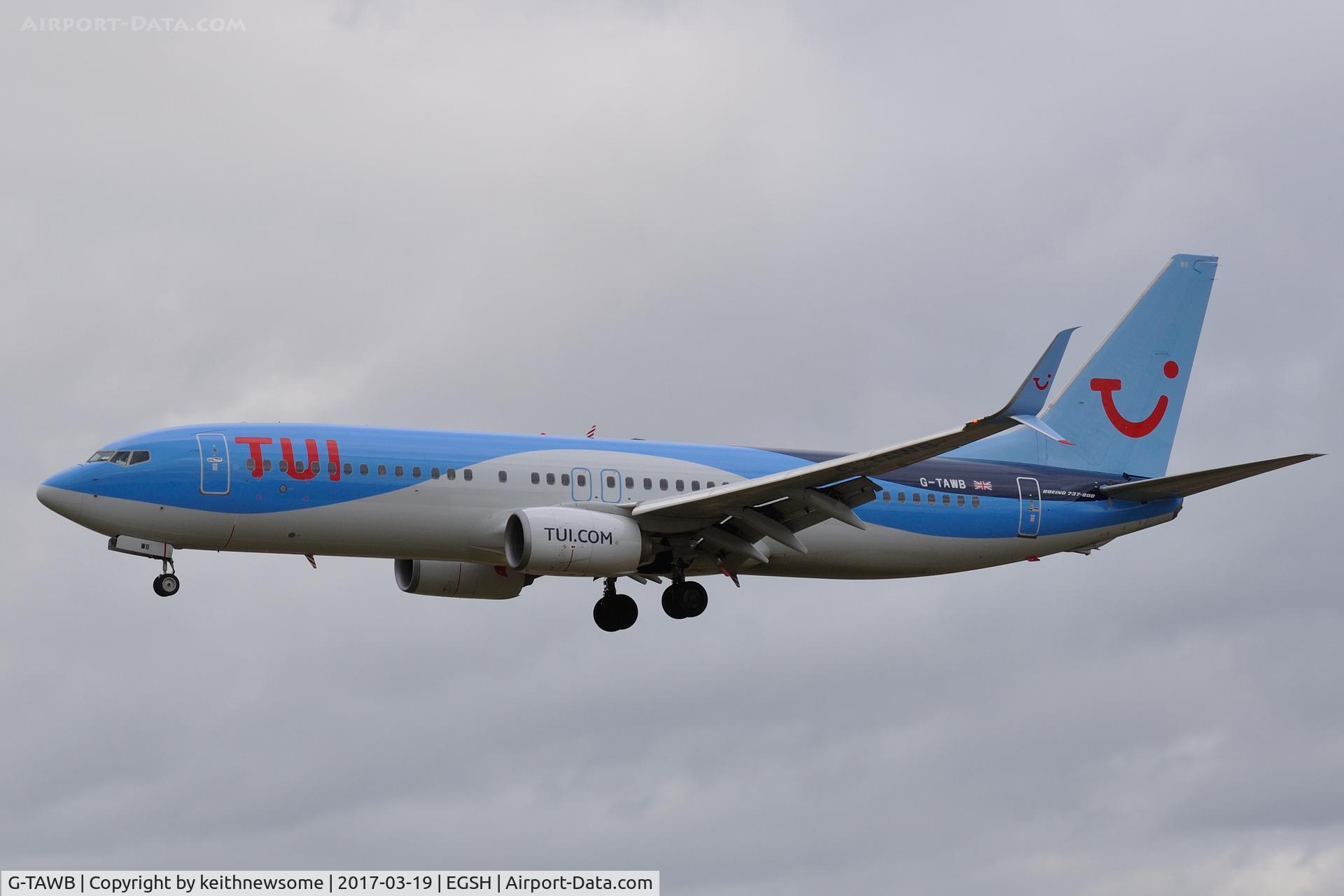 G-TAWB, 2012 Boeing 737-8K5 C/N 37242, Arriving from Tenerife.