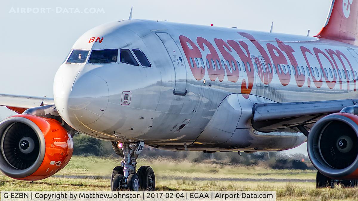 G-EZBN, 2007 Airbus A319-111 C/N 3061, G-EZBN A319 taxiing EGAA BFS