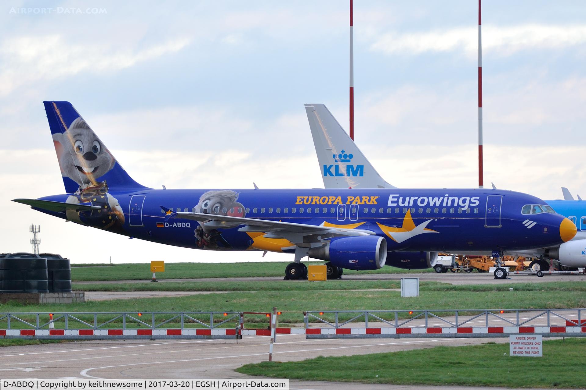 D-ABDQ, 2007 Airbus A320-214 C/N 3121, To Eurowings 'Europa Park' logo jet.