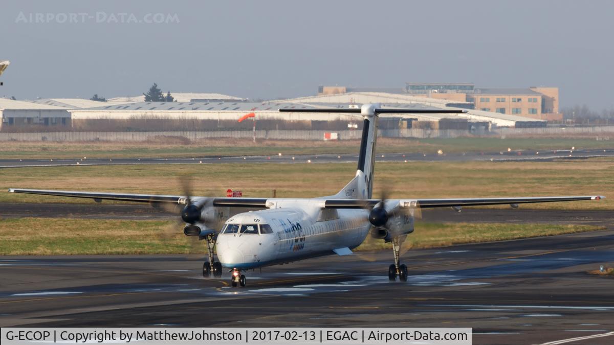 G-ECOP, 2009 De Havilland Canada DHC-8-402Q Dash 8 C/N 4242, G-ECOP taxiing BHD