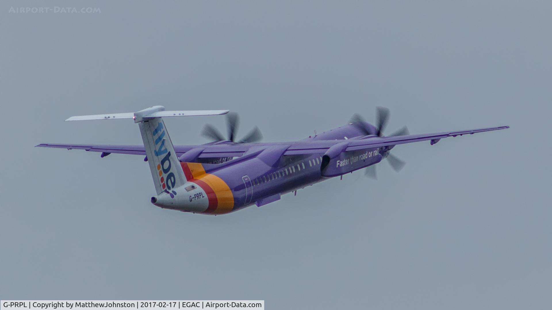 G-PRPL, 2011 Bombardier DHC-8-402 Dash 8 C/N 4380, Taking off BHD
