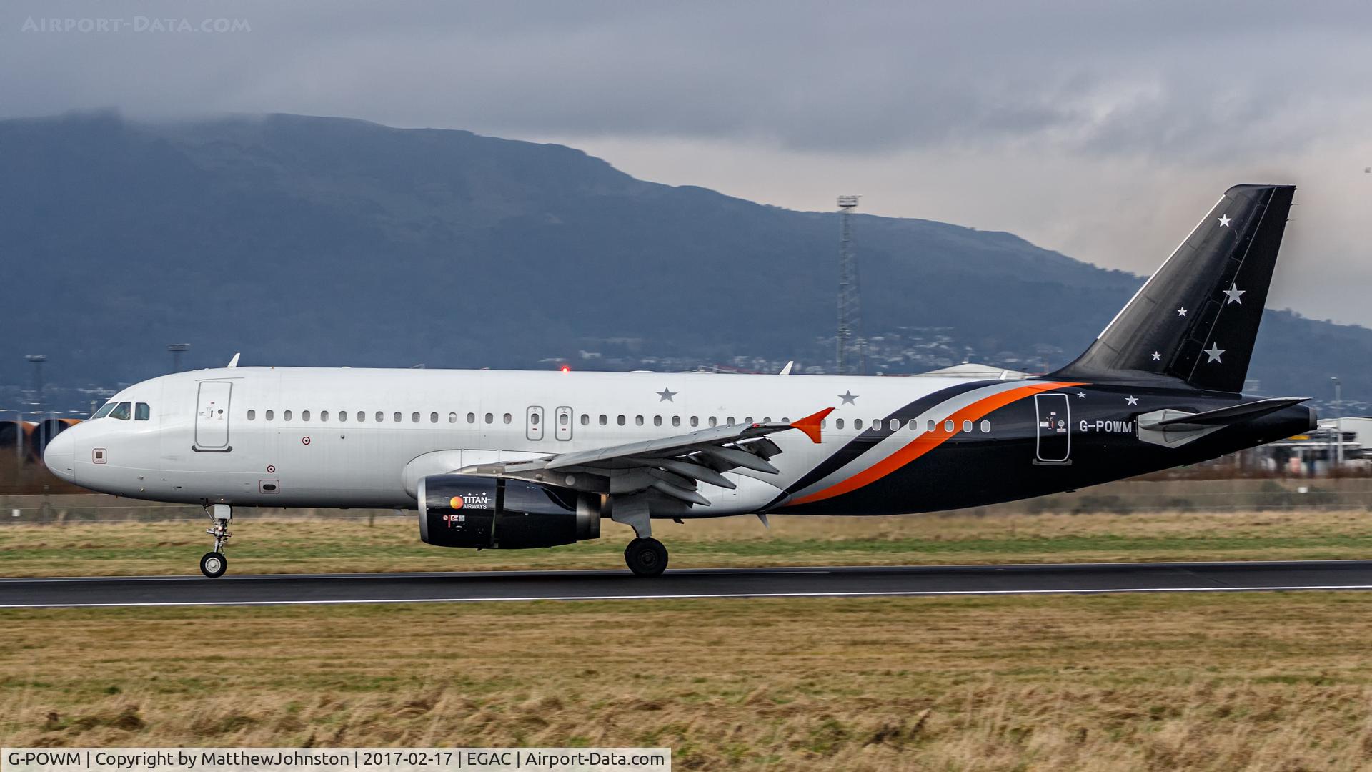 G-POWM, 2005 Airbus A320-232 C/N 2564, Belfast City landing 22