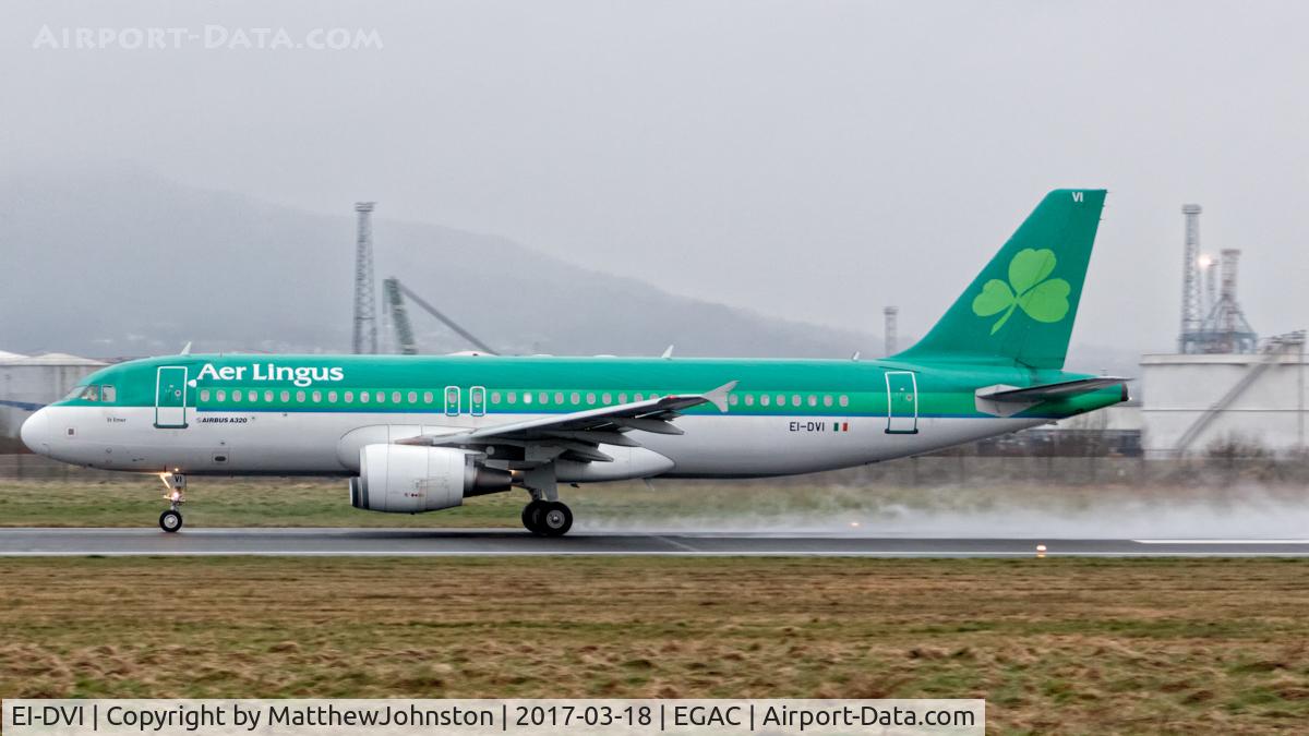 EI-DVI, 2008 Airbus A320-214 C/N 3501, Departing EGAC 22