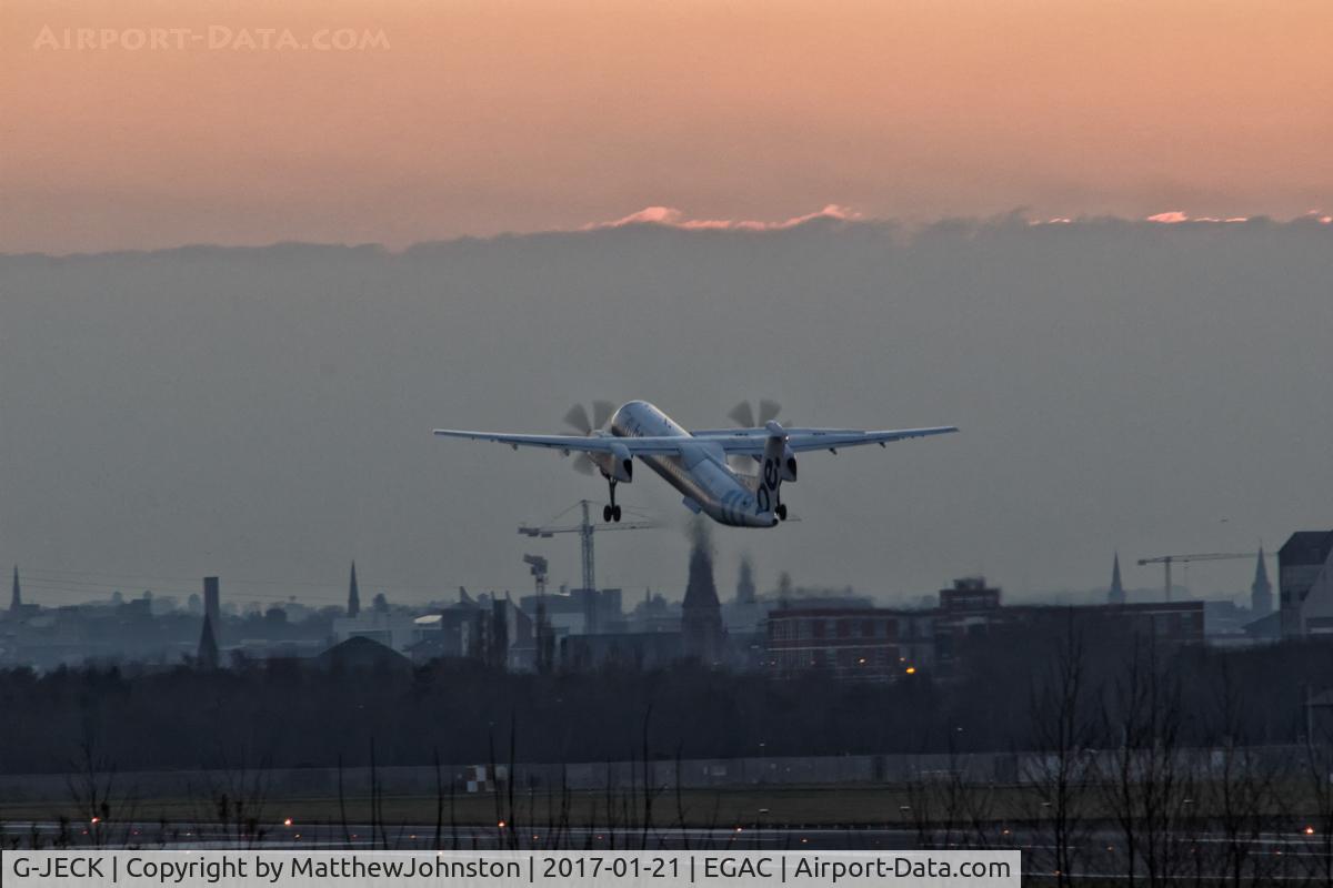 G-JECK, 2005 De Havilland Canada DHC-8-402Q Dash 8 C/N 4113, Sunset departure