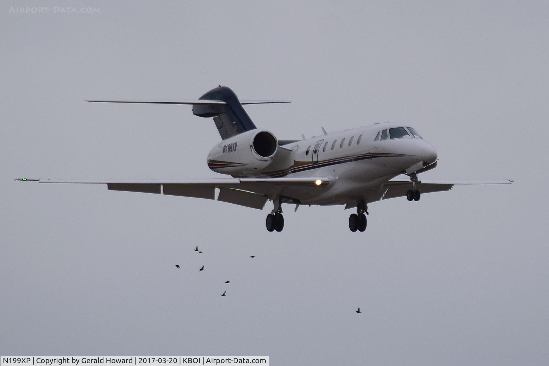 N199XP, 1997 Cessna 750 Citation X C/N 750-0019, On approach to BOI.