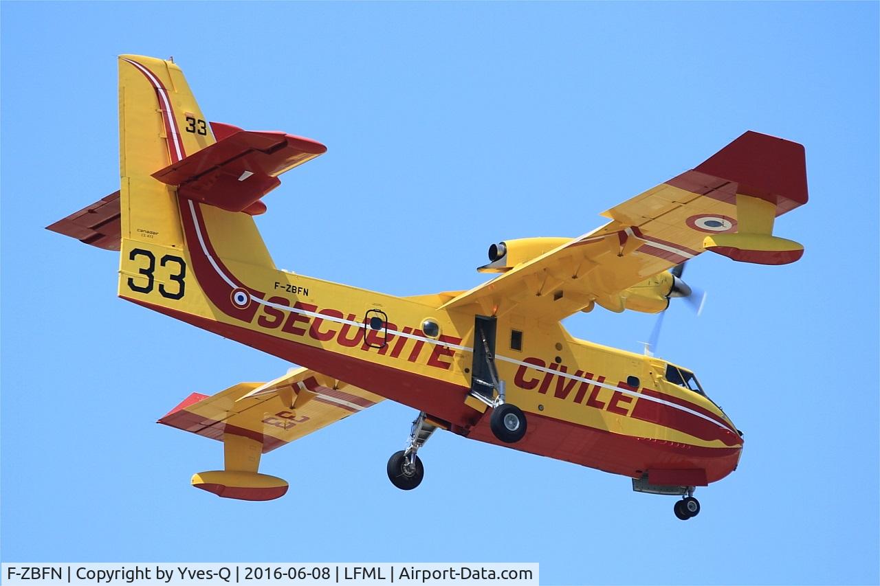 F-ZBFN, 1995 Canadair CL-215-6B11 CL-415 C/N 2006, Canadair CL-415, On final rwy 31R, Marseille-Provence Airport (LFML-MRS)