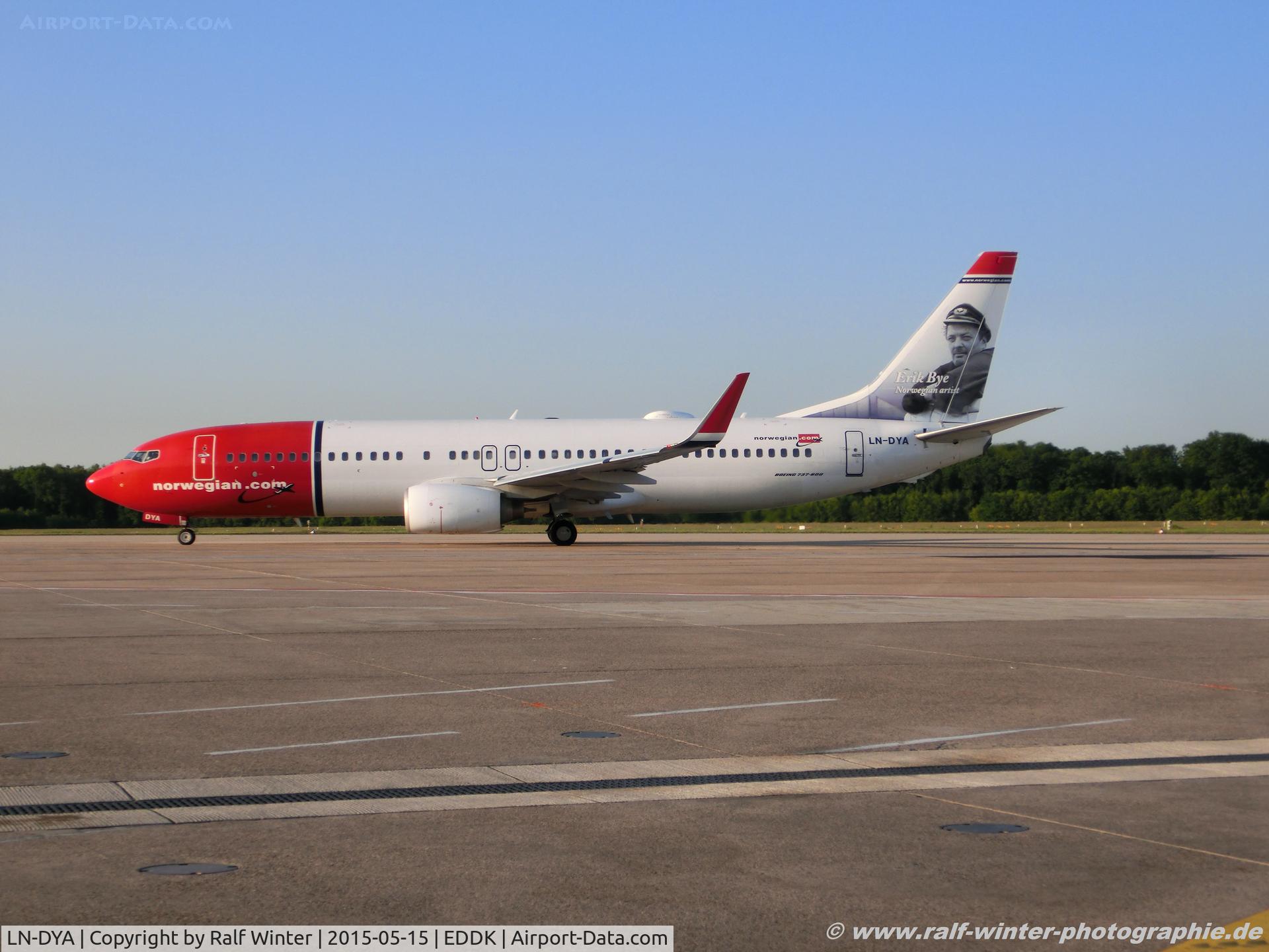 LN-DYA, 2009 Boeing 737-8JP C/N 39162, Boeing 737-8JP(W) - DY NAX Norwegian Air Shuttle 'Erik Bye' - 39162 - LN-DYA - 15.05.2015 - CGN