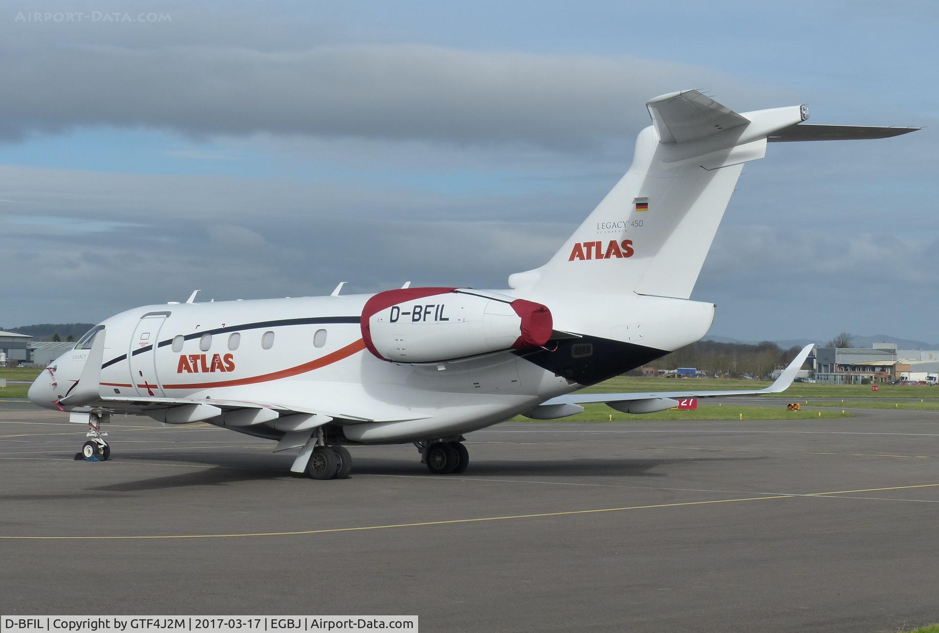 D-BFIL, 2016 Embraer EMB-545 Legacy 450 C/N 55010015, D-BFIL at Staverton 17.3.17