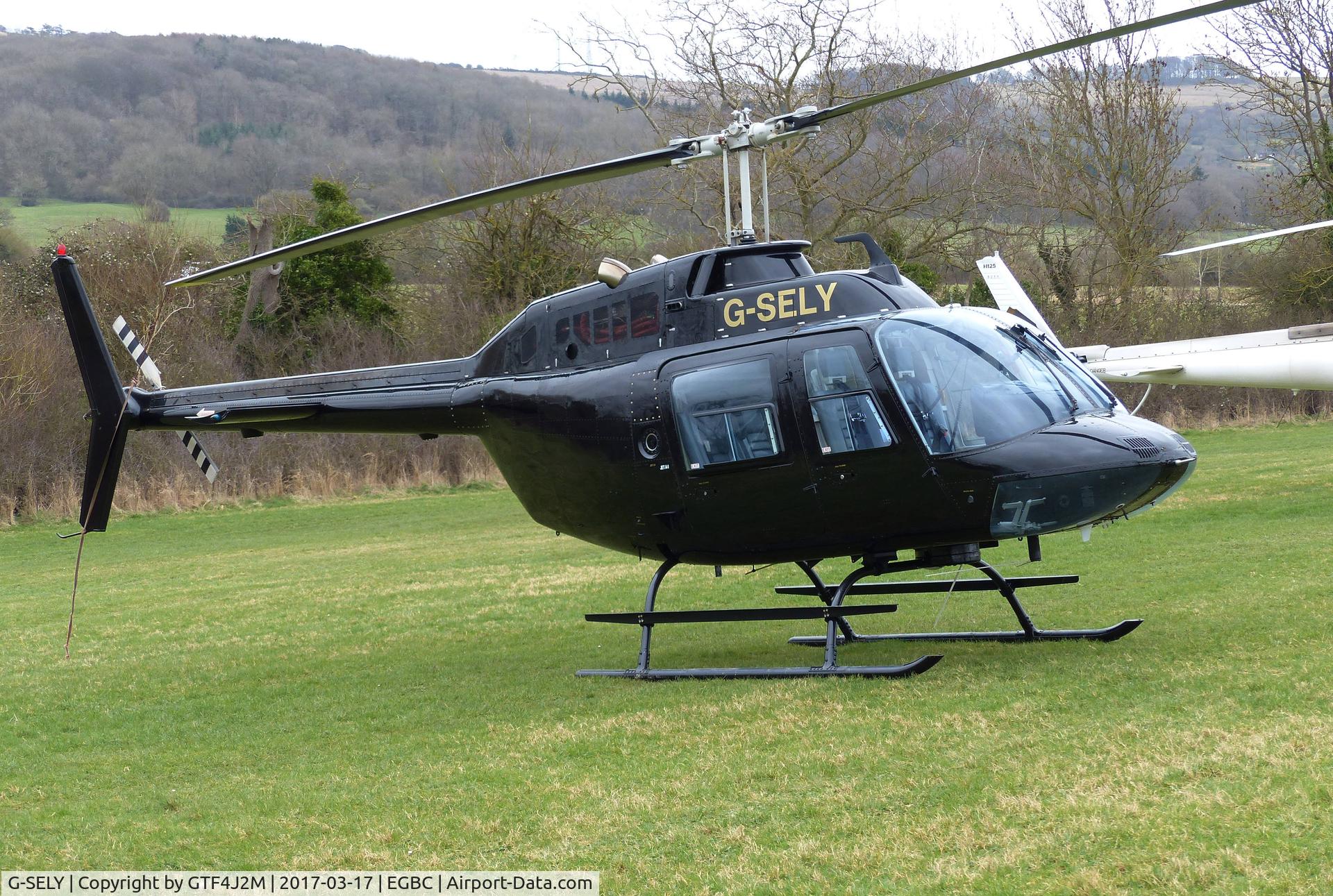 G-SELY, 1996 Agusta AB-206B JetRanger II C/N 8740, G-SELY at Cheltenham 17.3.17