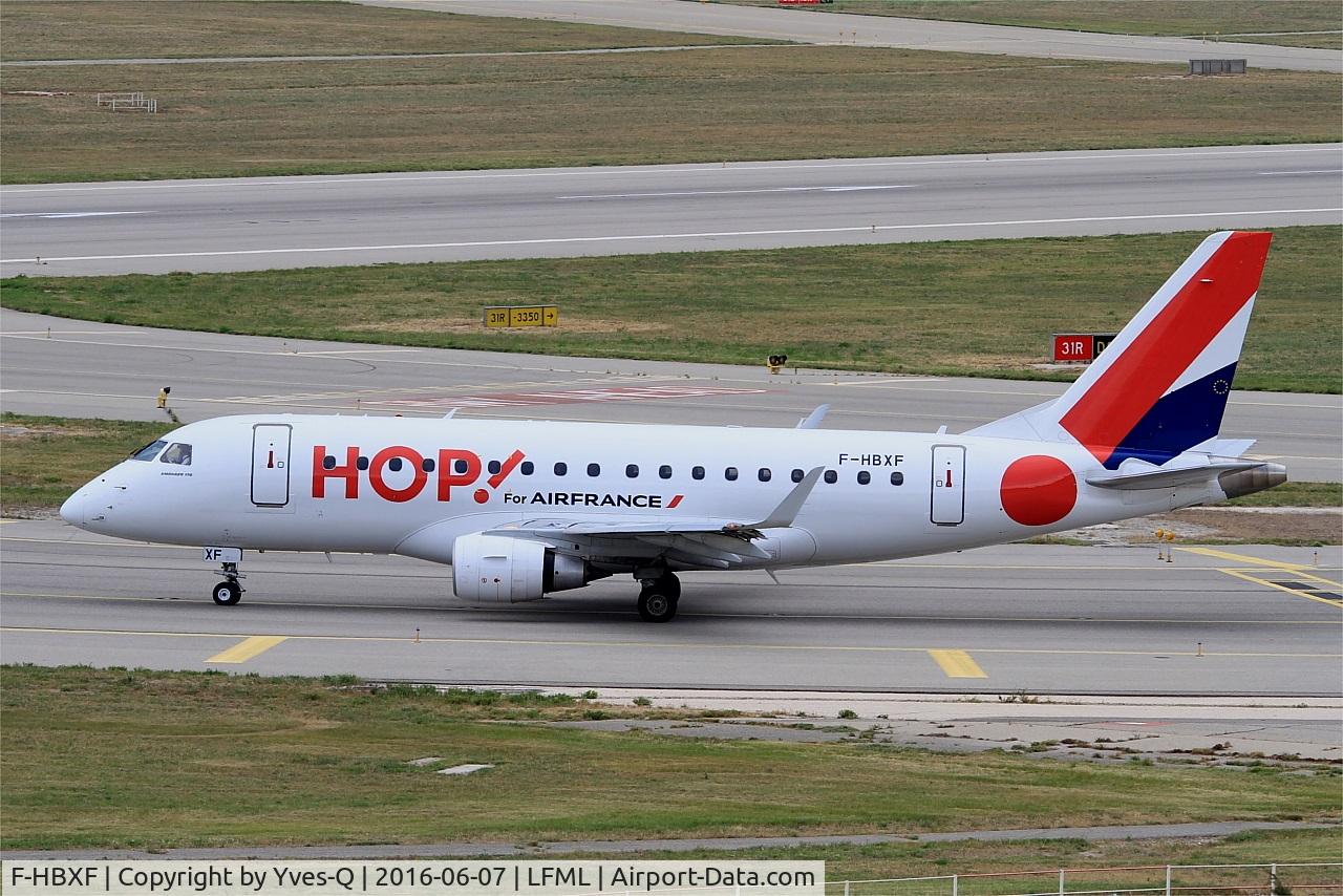 F-HBXF, 2009 Embraer 170ST (ERJ-170-100ST) C/N 17000292, Embraer ERJ-170-100ST 170ST, Holding point rwy 31R, Marseille-Provence Airport (LFML-MRS)