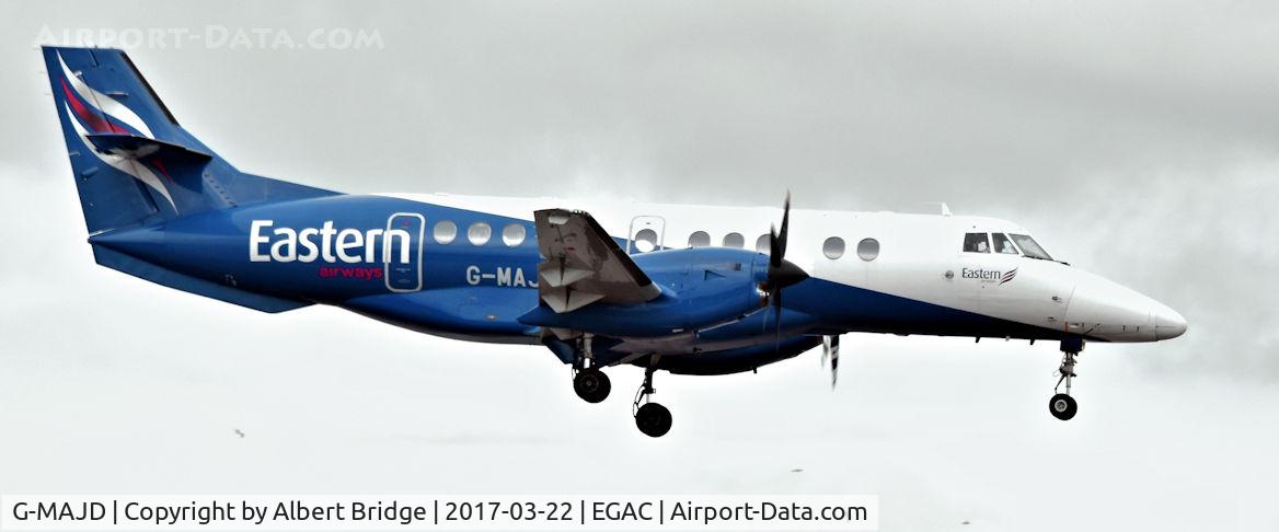 G-MAJD, 1992 British Aerospace Jetstream 41 C/N 41006, Belfast City.  Eastern Airways G-MAJD arriving from the Isle of Man.