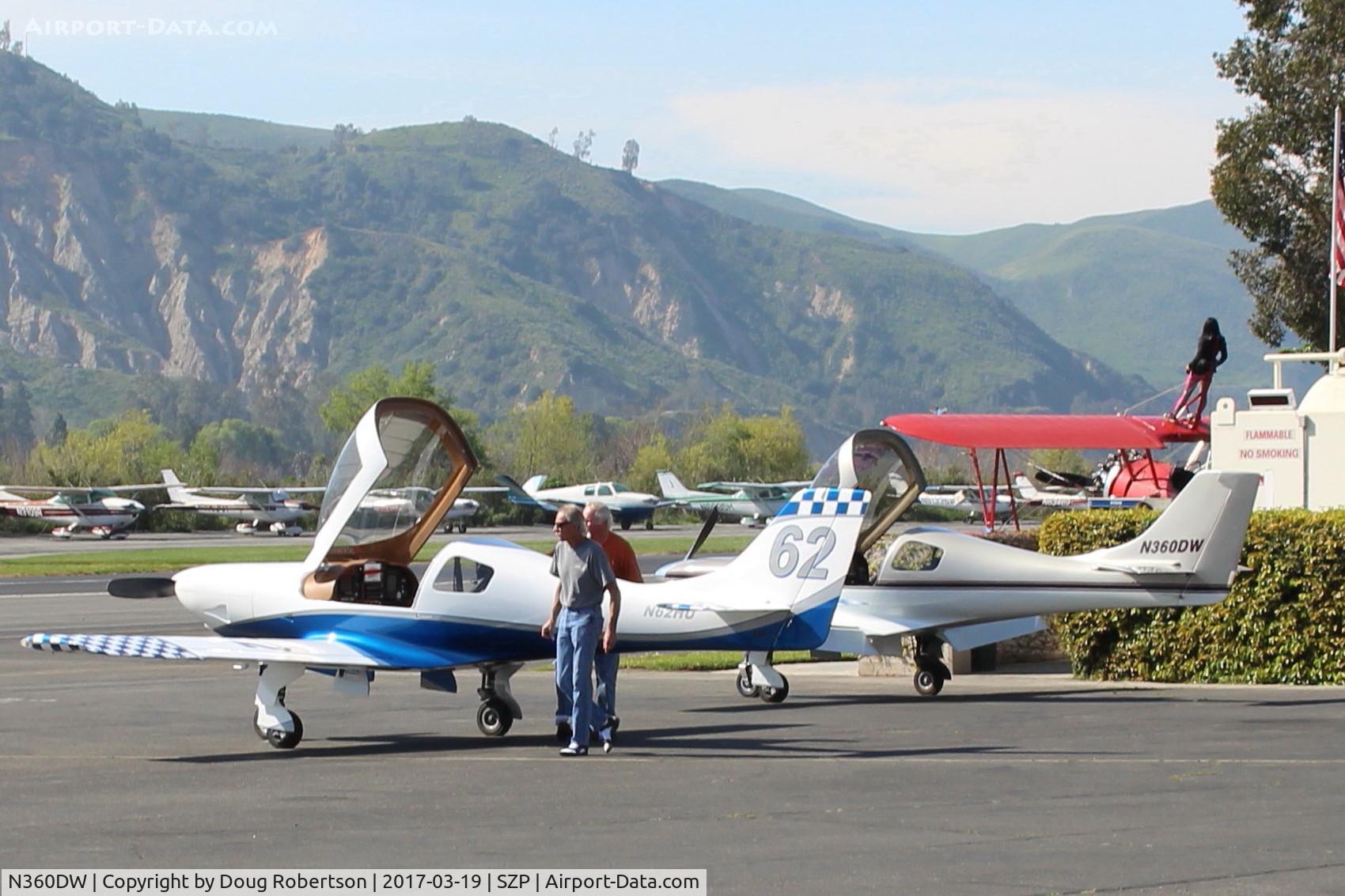N360DW, Lancair Legacy C/N 255, Wallerich/Pettygrove Lancair LEGACY in rear at SZP Fuel Dock. Need help for the other forward aircraft.