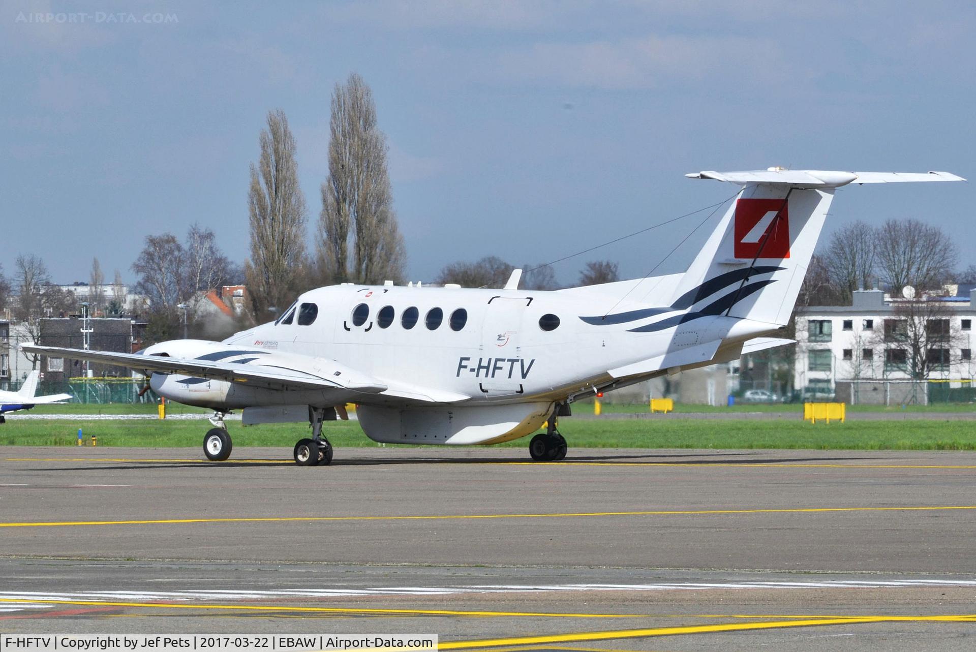 F-HFTV, 1976 Beech 200 Super King Air Catpass C/N BB-123, Beech King Air of Aéro-Sotravia at Antwerp Airport.