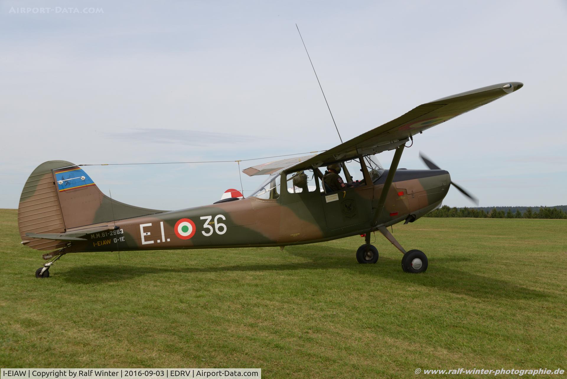 I-EIAW, 1961 Cessna O-1E Bird Dog C/N 305M-0029, Cessna C305C O-1E Bird Dog - Private - I-EIAW - 03.09.2016 - EDRV