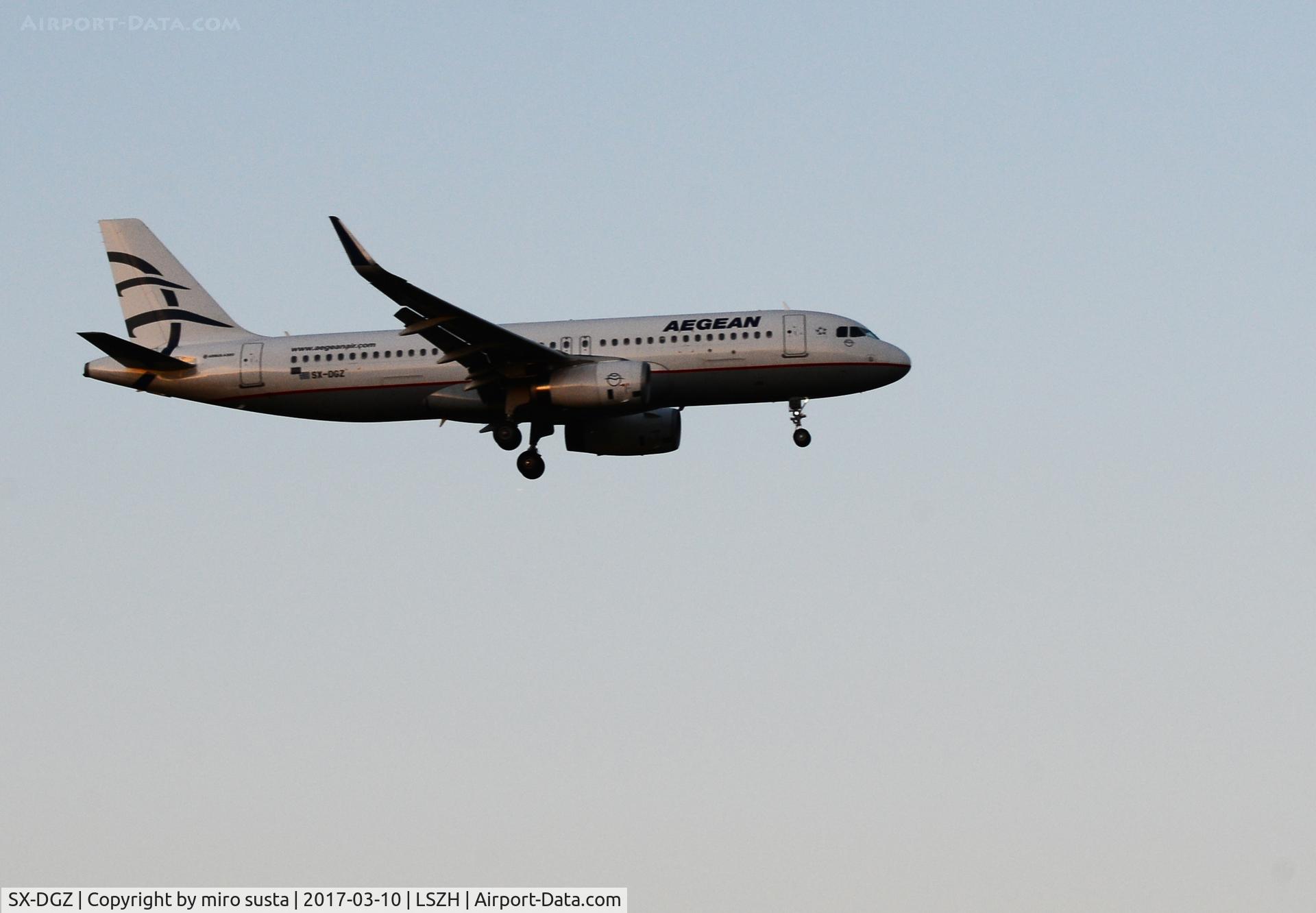 HB-IOH, 1997 Airbus A321-111 C/N 664, Aegean Airlines Airbus A320-232(WL) airplane approaching Zurich-Kloten International Airport in Switzerland