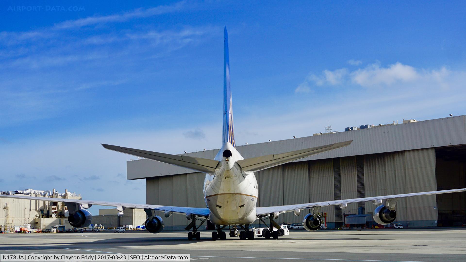 N178UA, 1990 Boeing 747-422 C/N 24385, SFO 2017