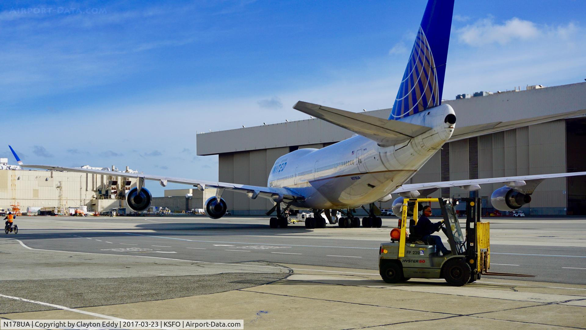 N178UA, 1990 Boeing 747-422 C/N 24385, SFO 2017